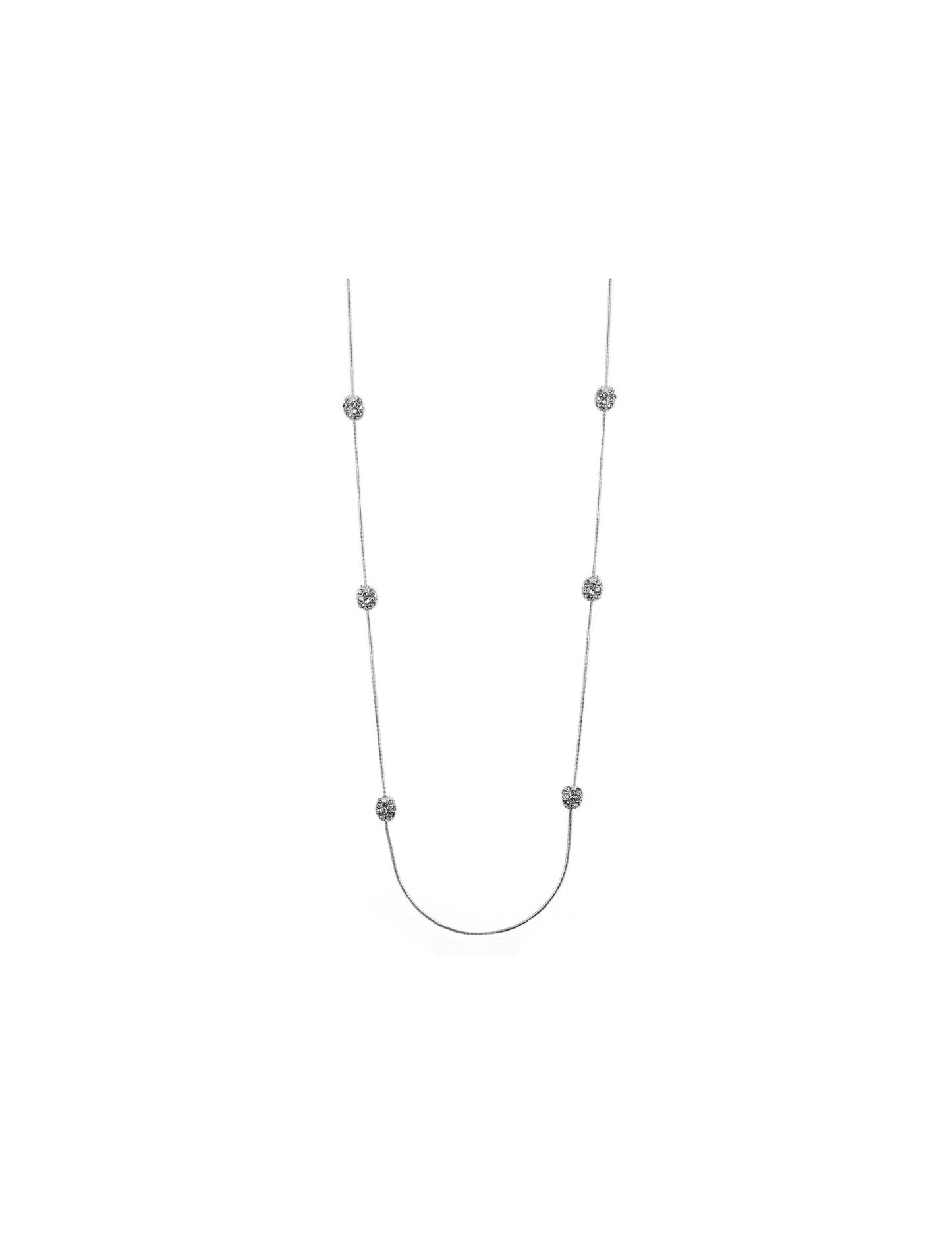 Anne Klein Long Crystal Fireball Station Necklace