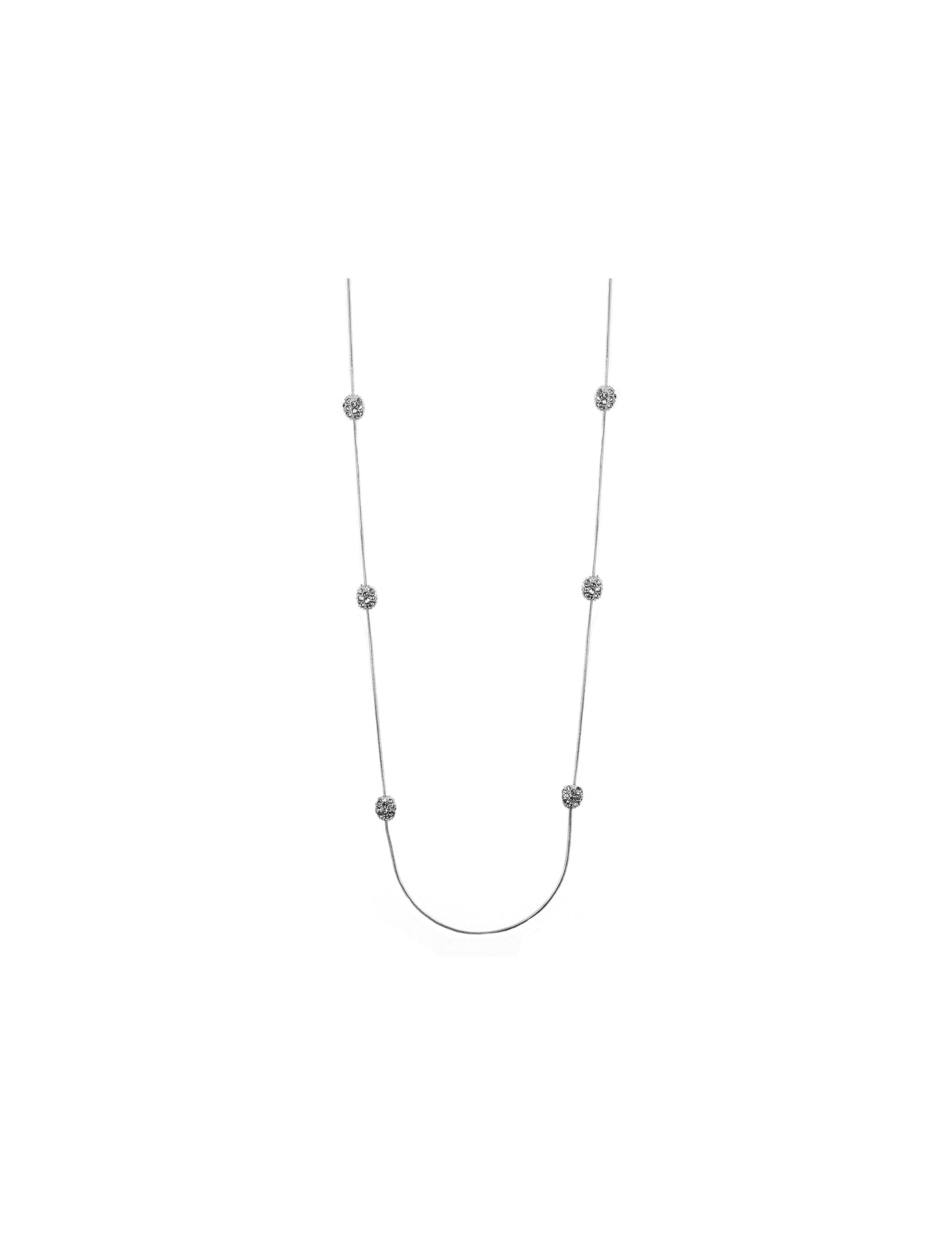 Anne Klein Long Crystal Fireball Station Necklace