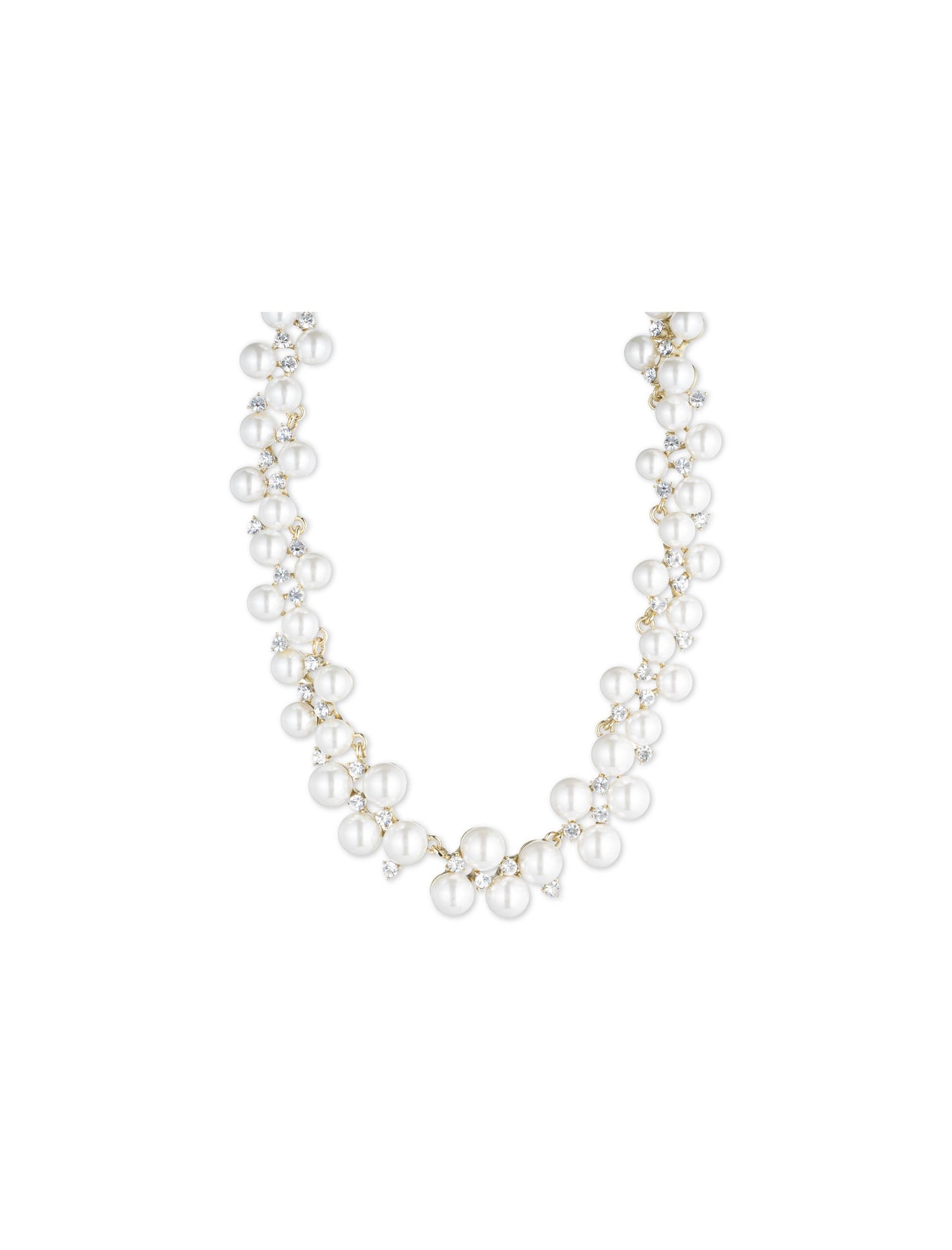 Anne Klein Clustered Faux Pearl & Crystal Necklace
