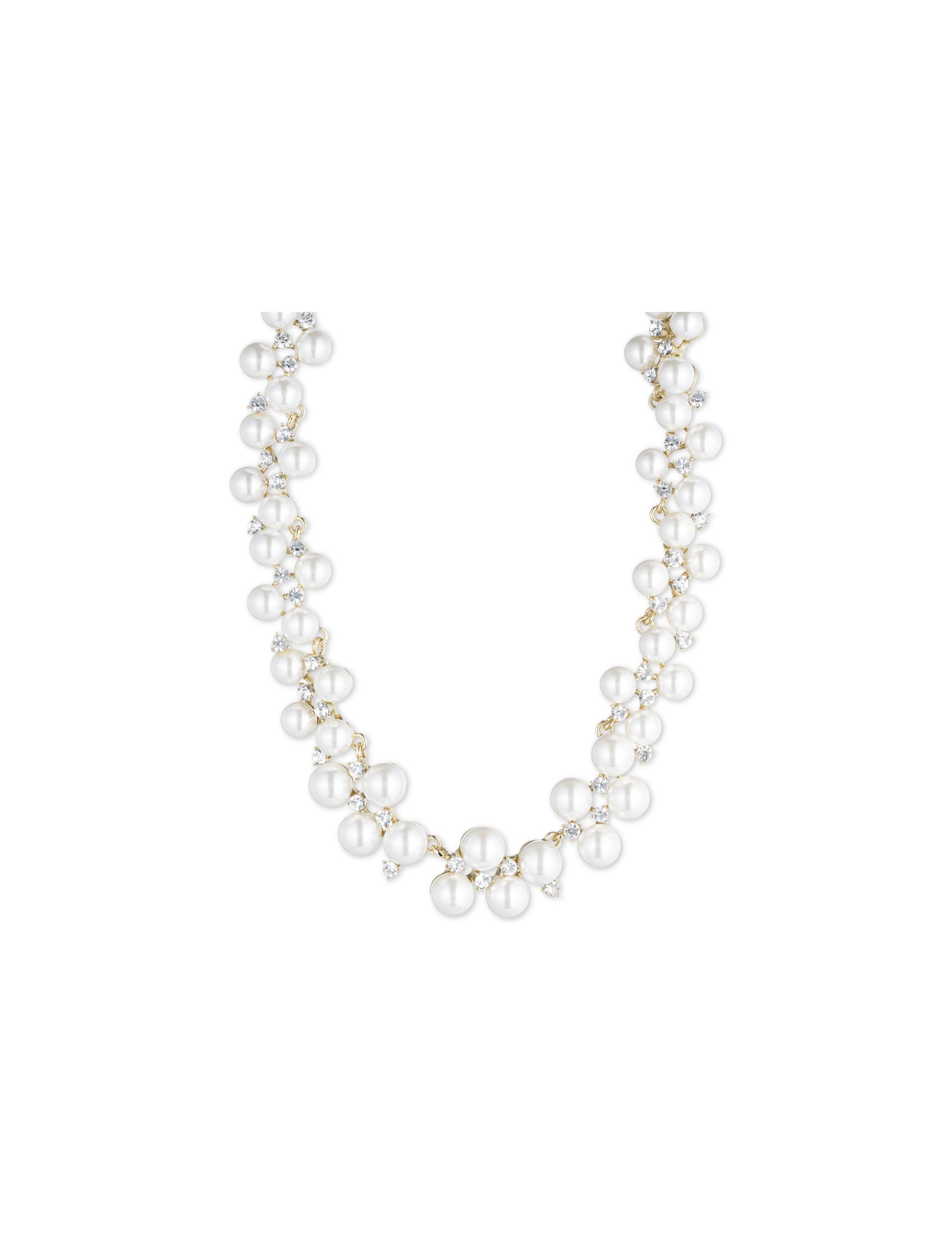 Anne Klein Clustered Faux Pearl & Crystal Necklace