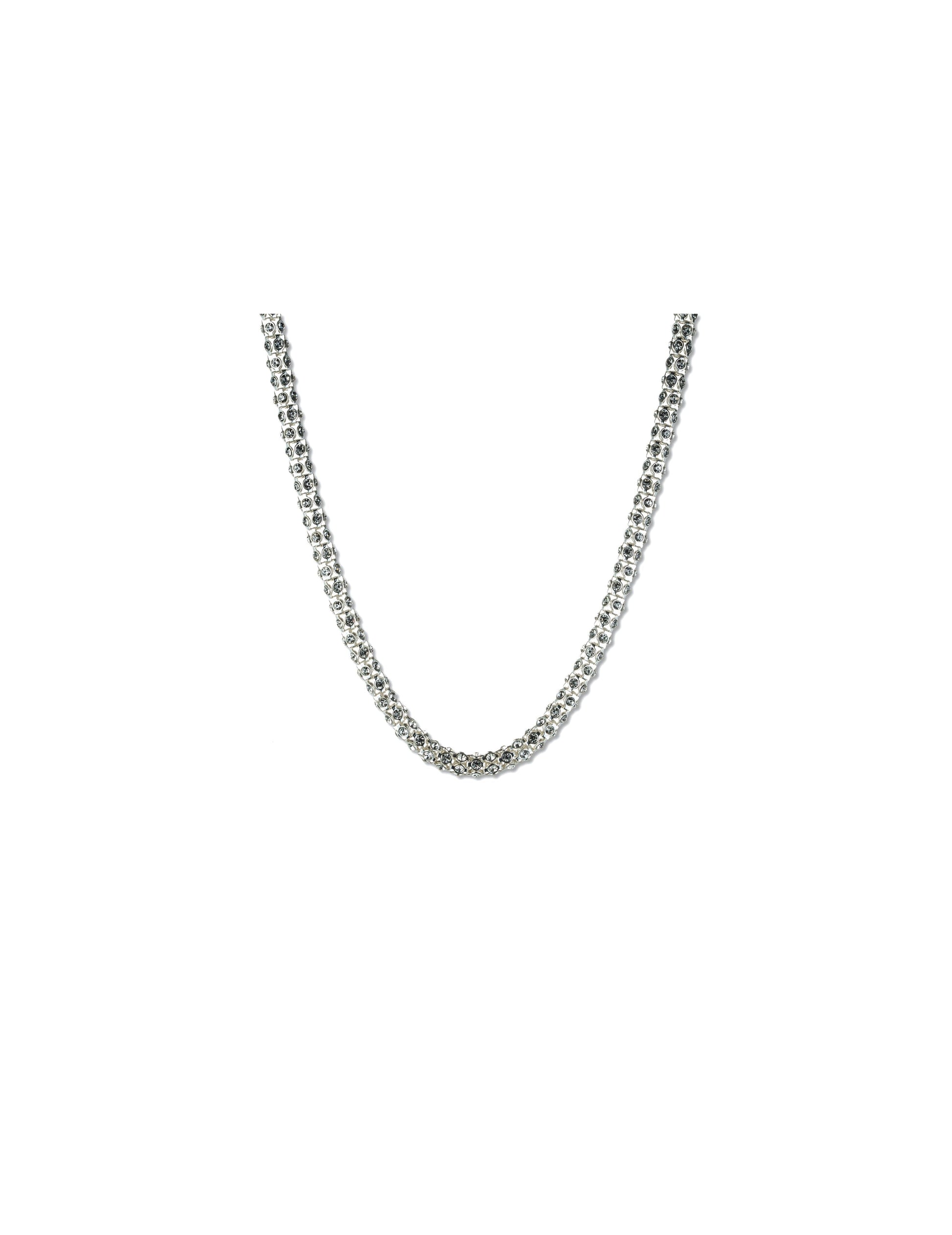 Anne Klein Silver-Tone Pave Crystal Necklace