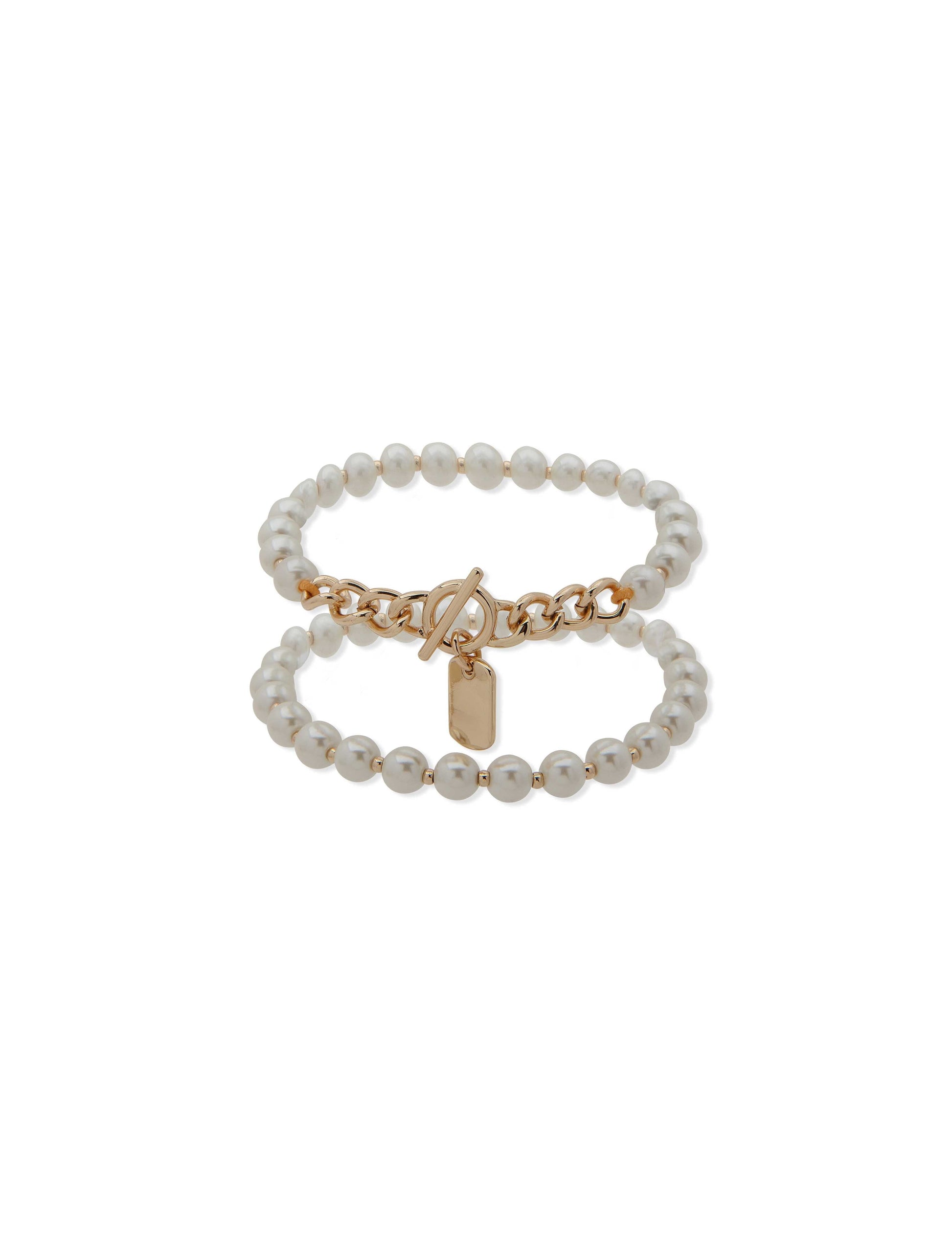 Anne Klein Faux Pearl Stretch Bracelet Set