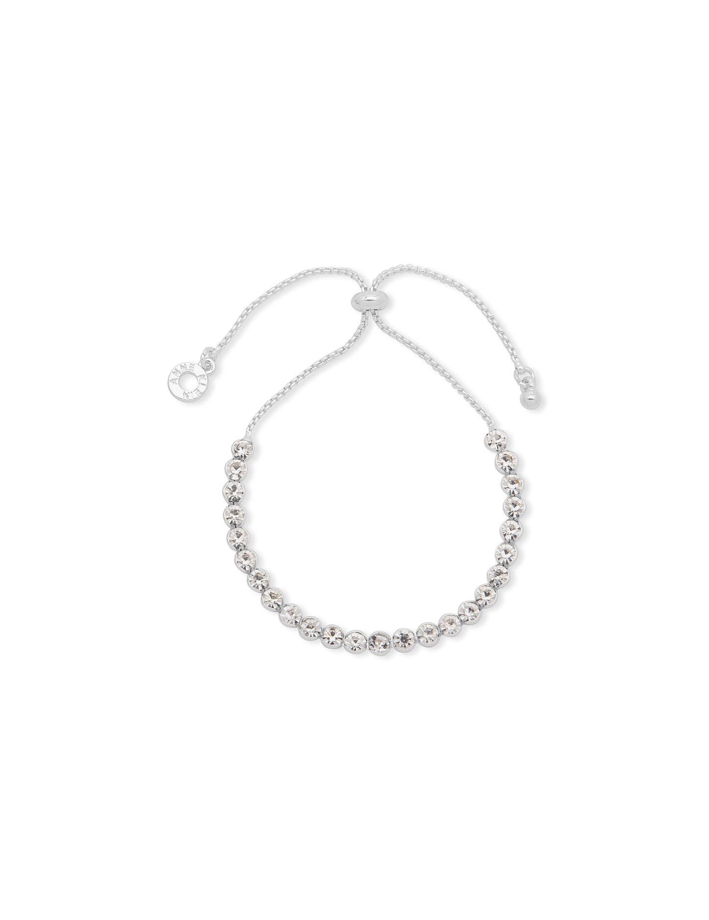 Anne Klein Round Crystal Stone Slider Bracelet