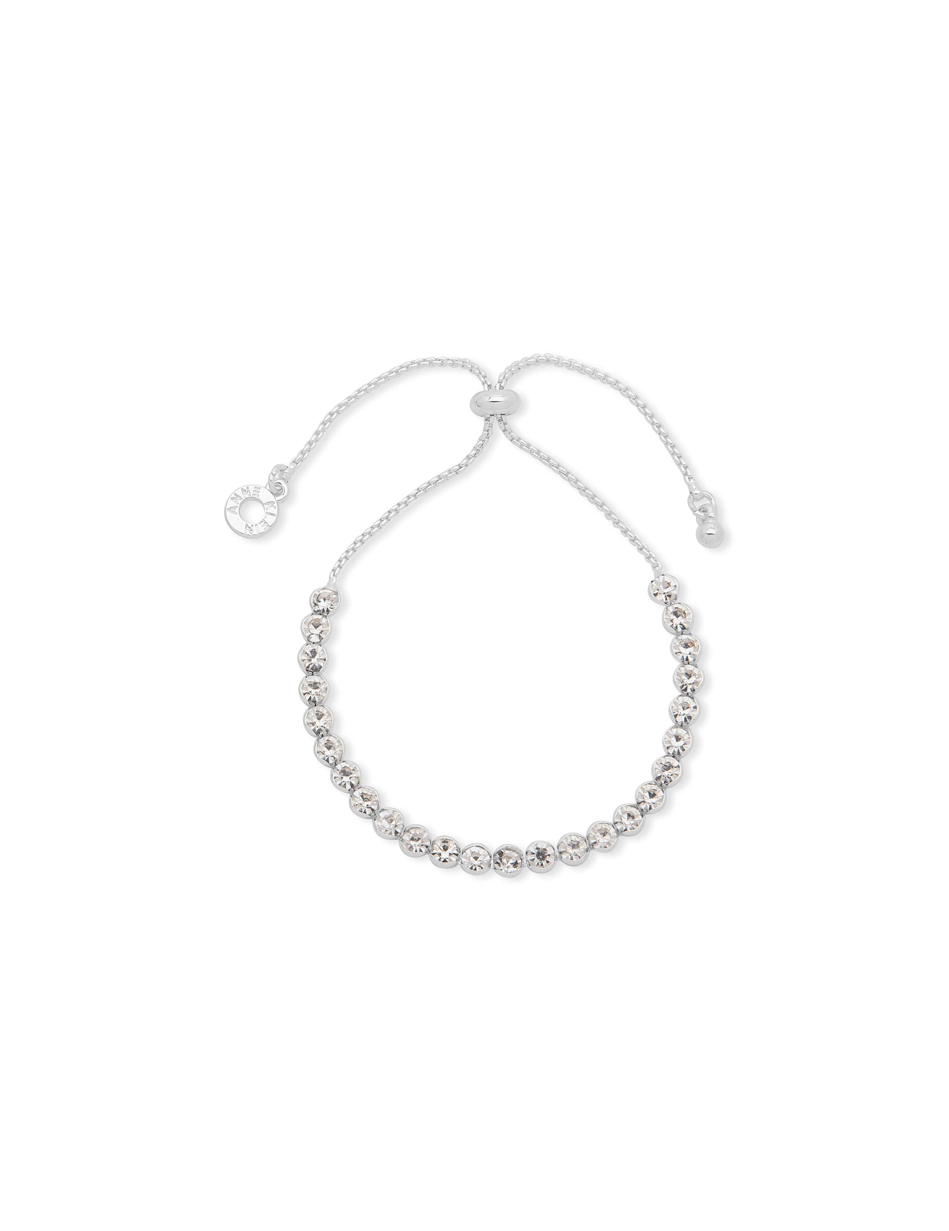 Anne Klein Round Crystal Stone Slider Bracelet