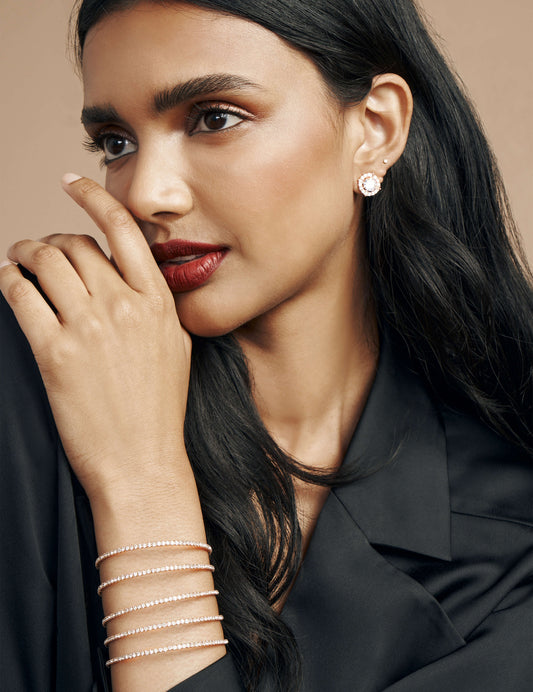 Anne Klein Anne Klein Multi-row crystal coil bracelet