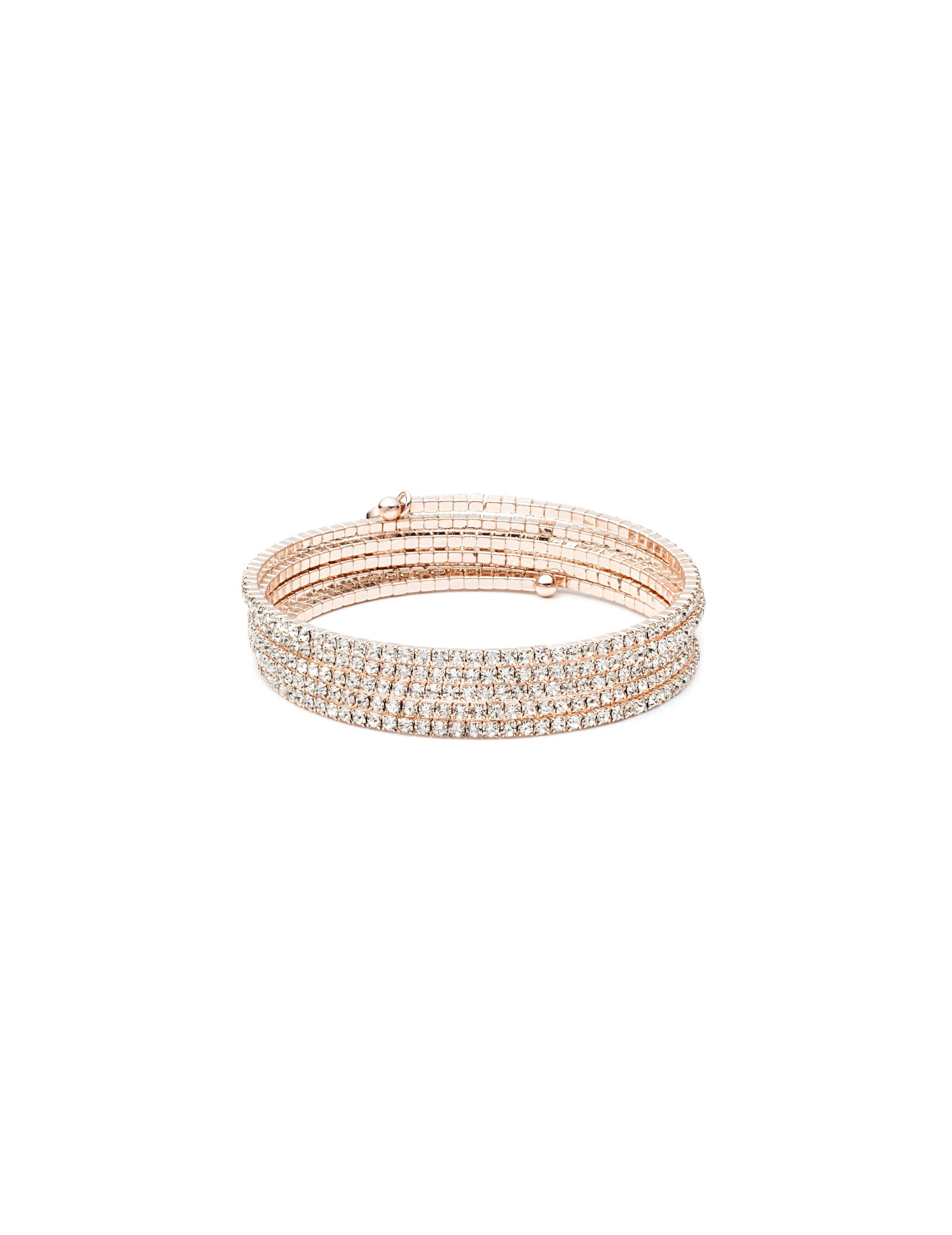 Anne Klein Anne Klein Multi-row crystal coil bracelet