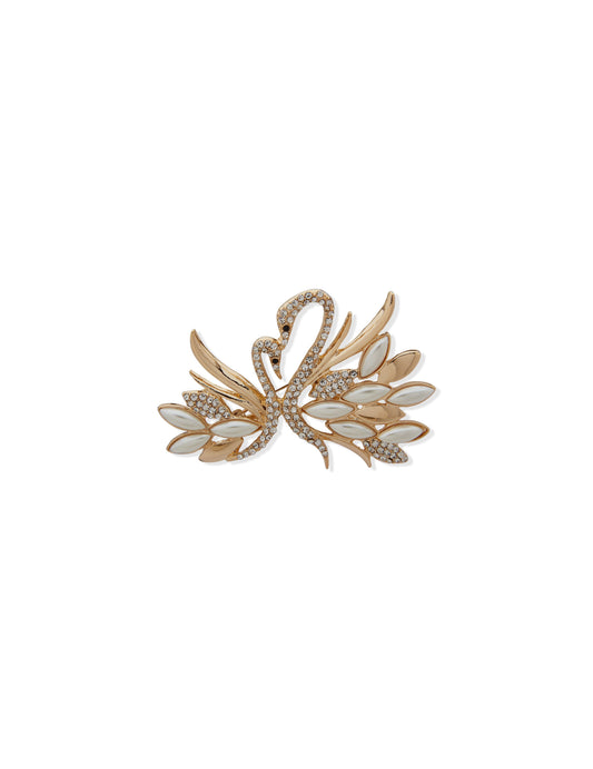 Anne Klein Swan Brooch in Gift Box