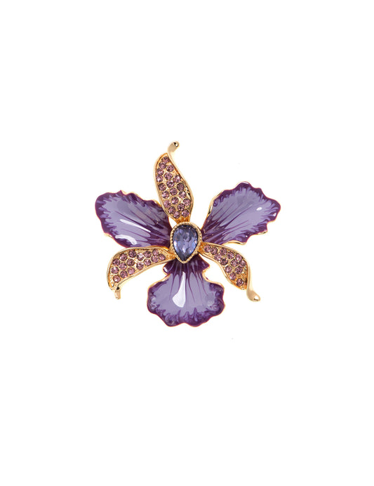 Anne Klein Violet Flower Petal Brooch