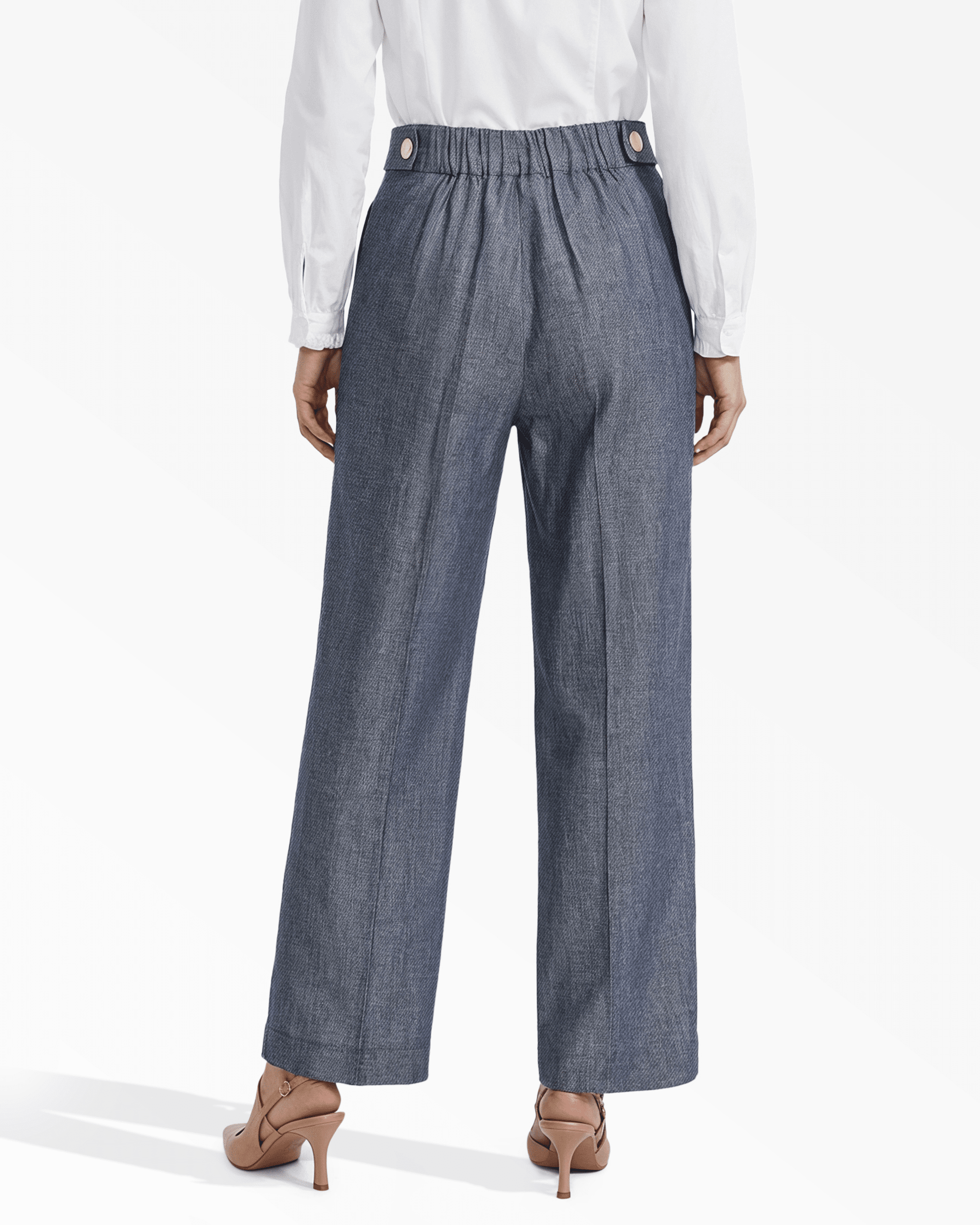 Anne Klein High-Rise Wide Leg Pull-On Trousers