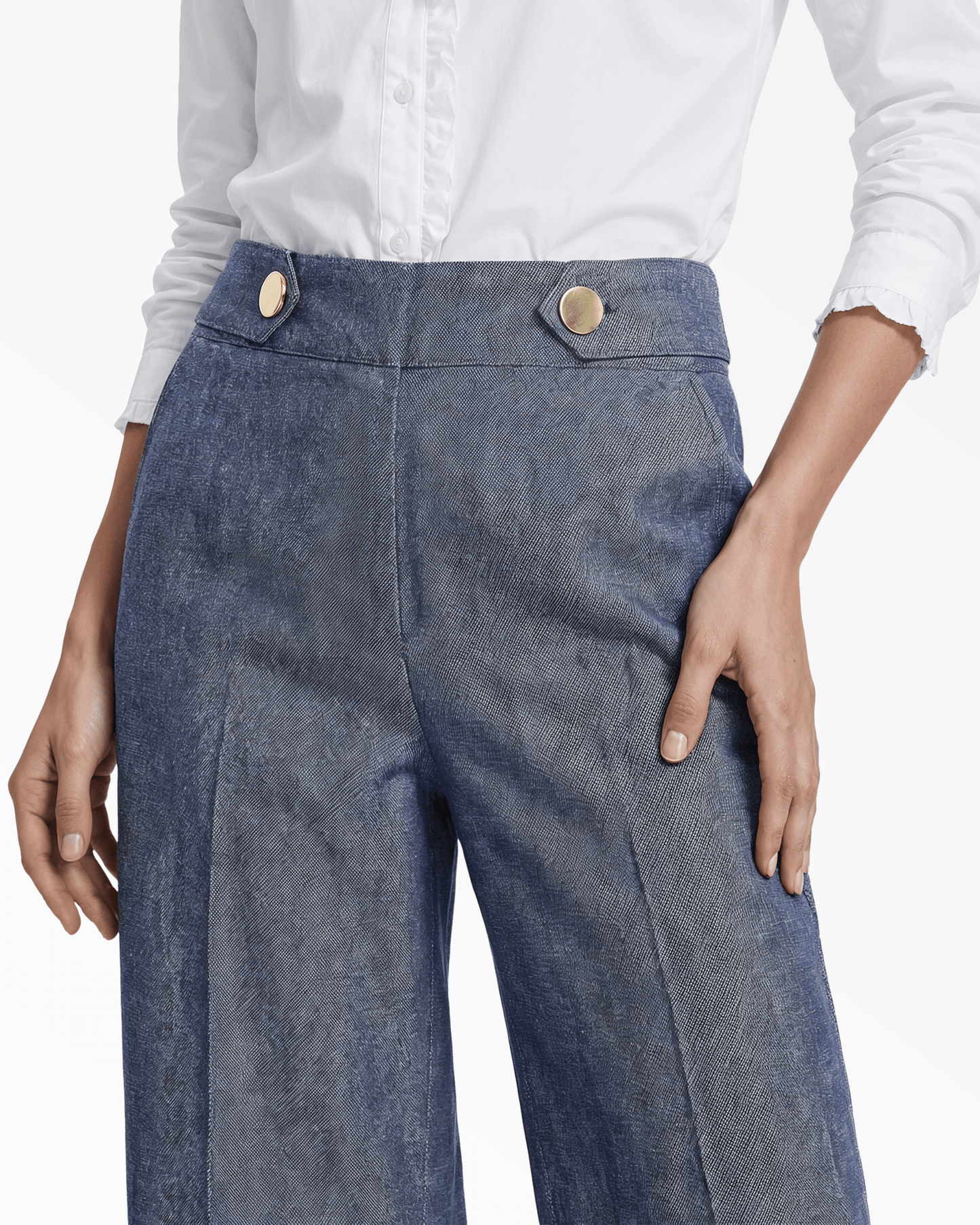 Anne Klein High-Rise Wide Leg Pull-On Trousers