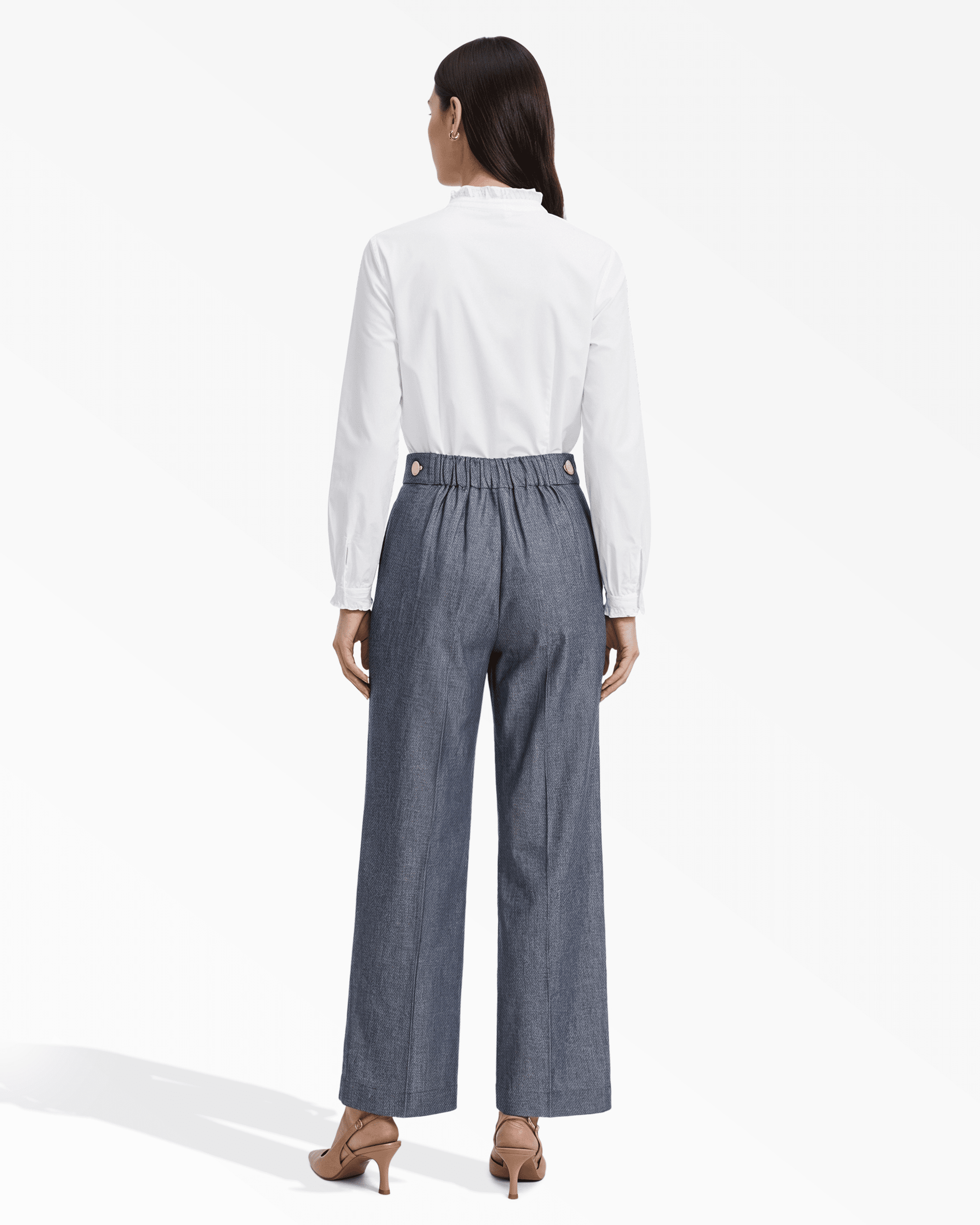 Anne Klein High-Rise Wide Leg Pull-On Trousers
