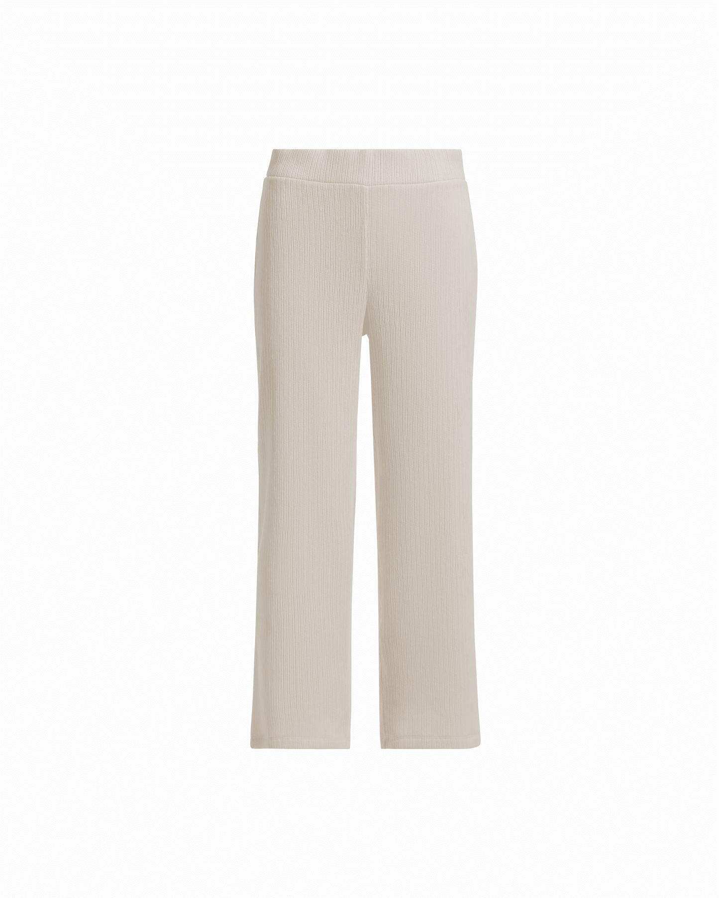 Anne Klein Wide Leg Crop Pull-On Pants with Wide Waistband in WHITE DOVE | Anne K