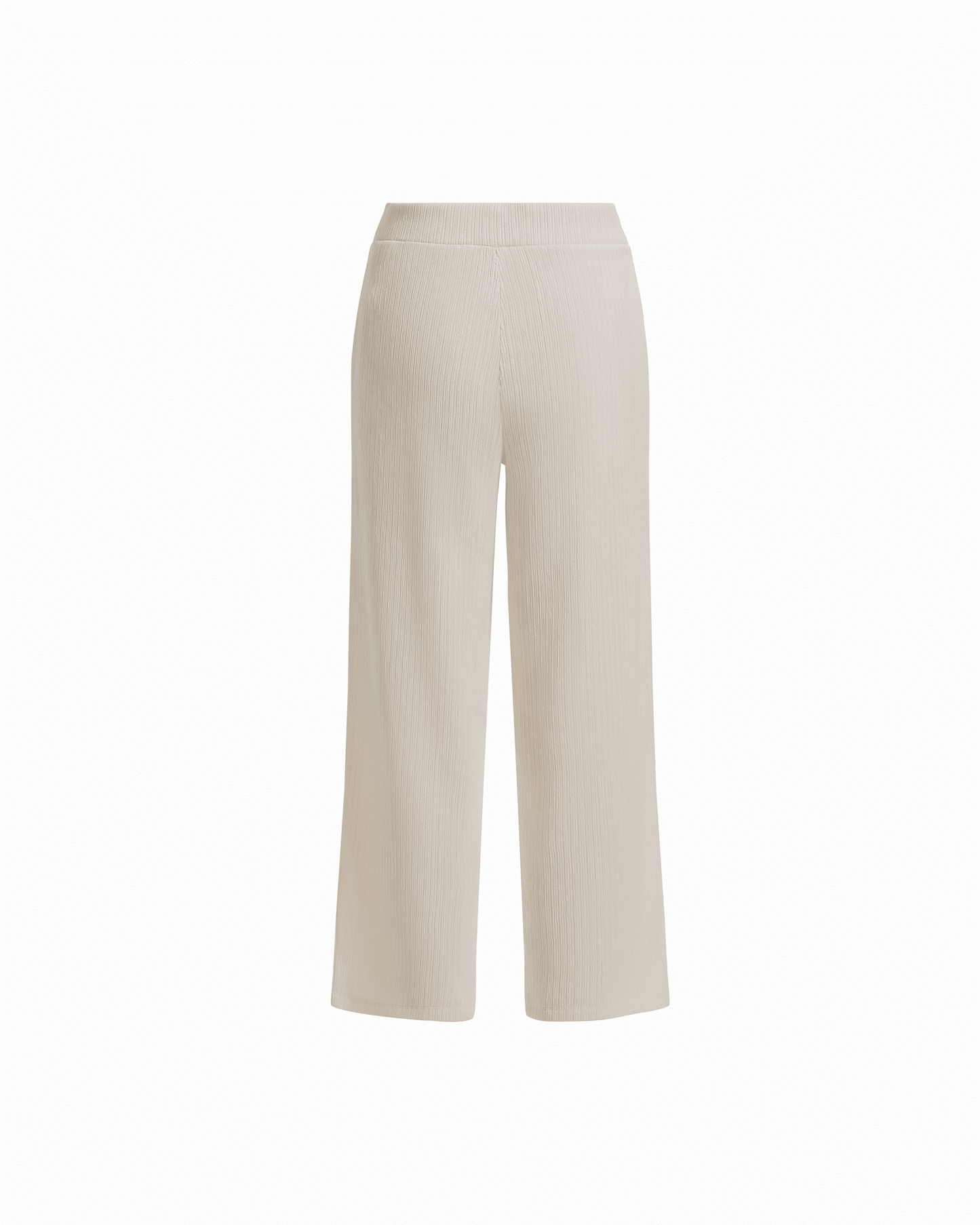Anne Klein Wide Leg Crop Pull-On Pants with Wide Waistband in WHITE DOVE | Anne K