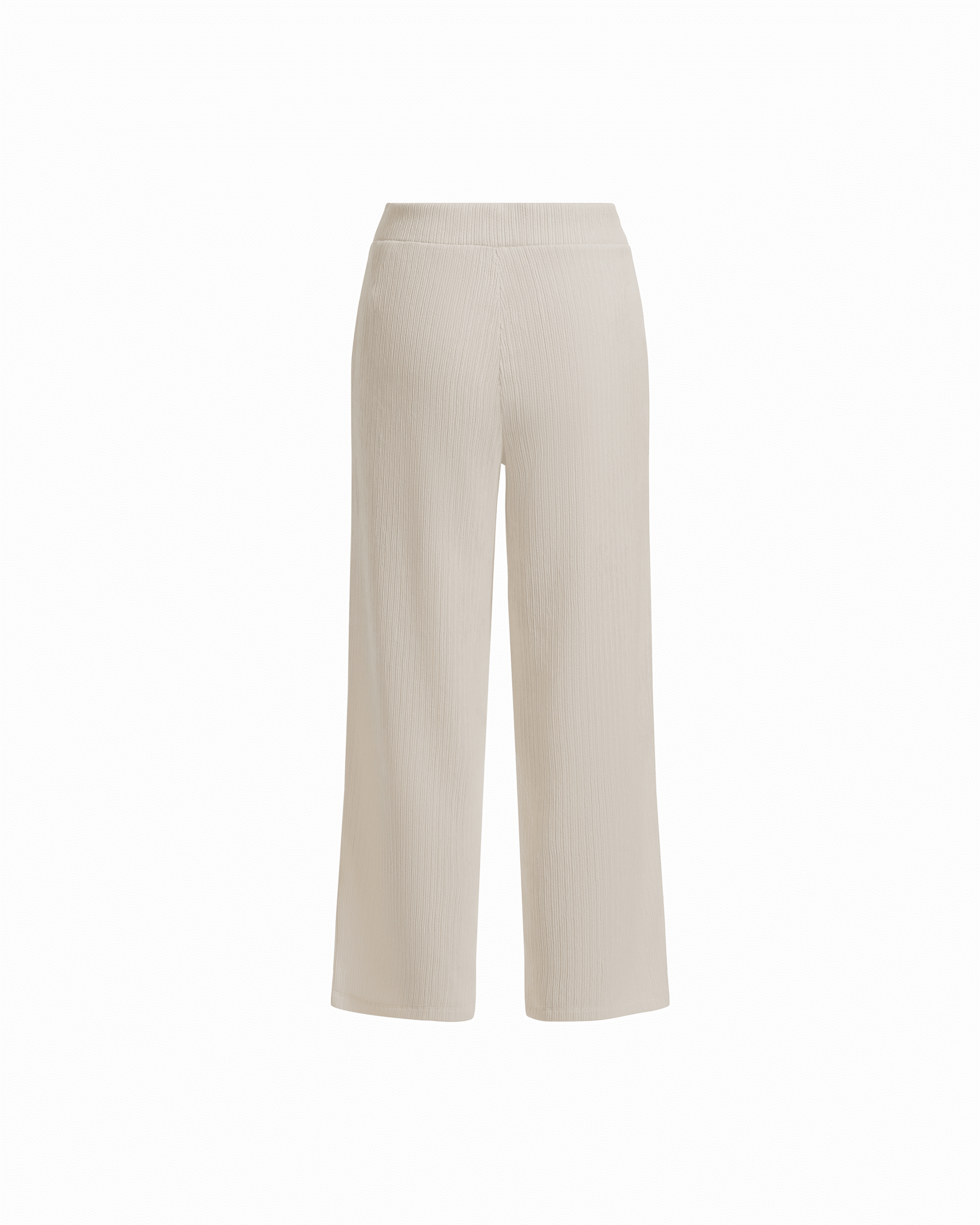 Anne Klein Wide Leg Crop Pull-On Pants with Wide Waistband in WHITE DOVE | Anne K