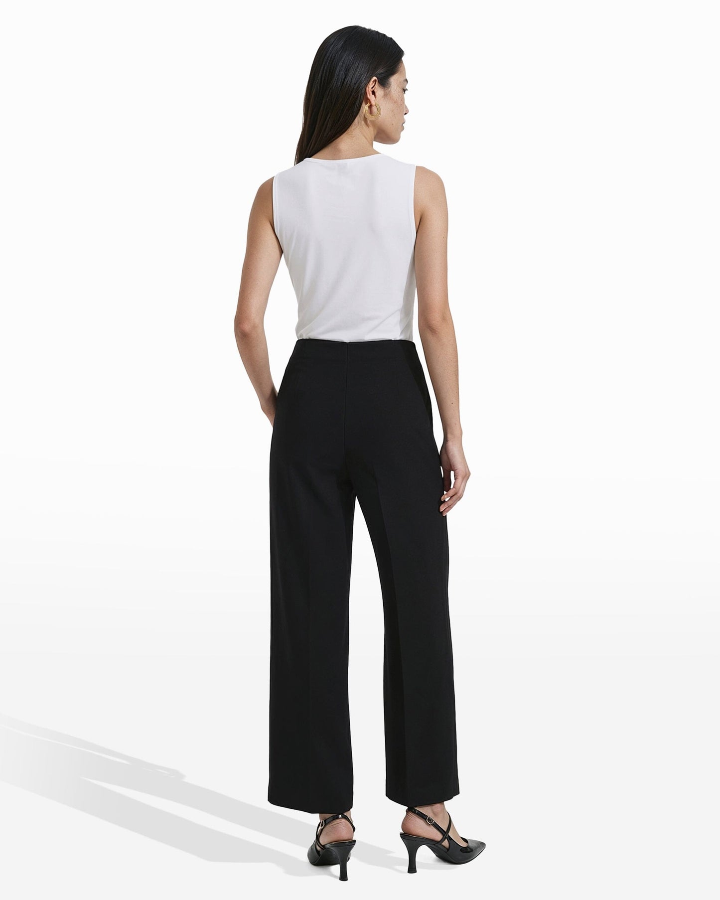 Anne Klein High Rise Cropped Wide Leg Pants