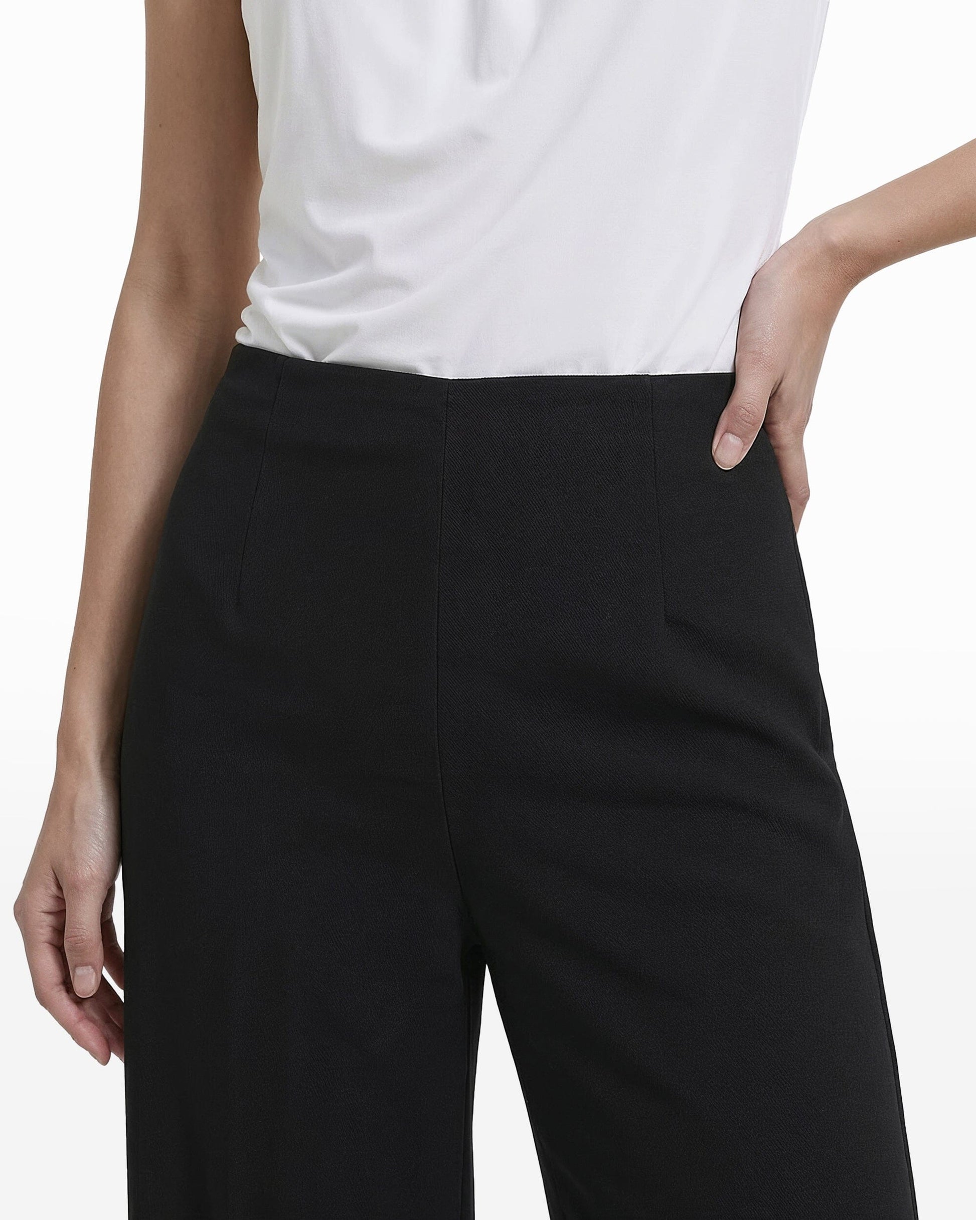 Anne Klein High Rise Cropped Wide Leg Pants