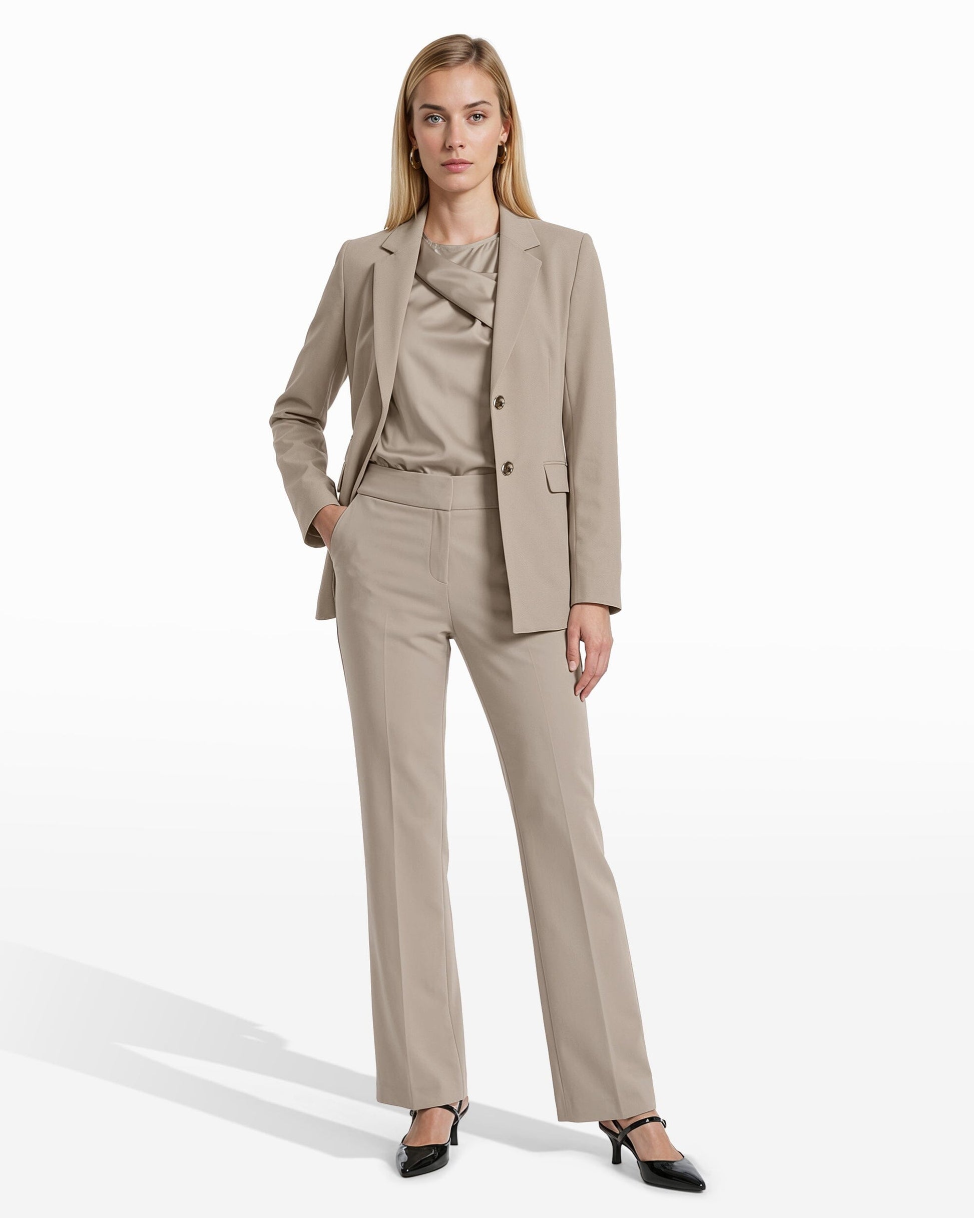 Anne Klein Two Button Notched Collar Jacket