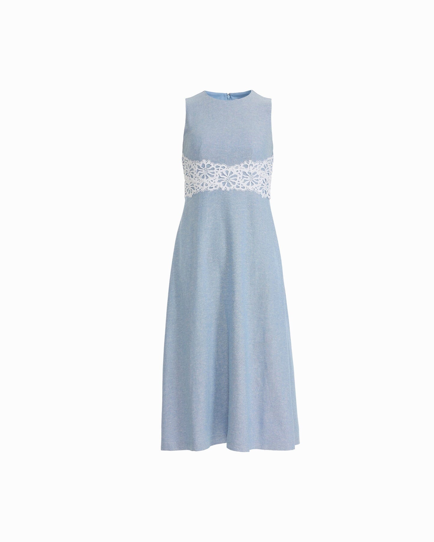 Anne Klein Sleeveless Midi Dress with Lace Inset