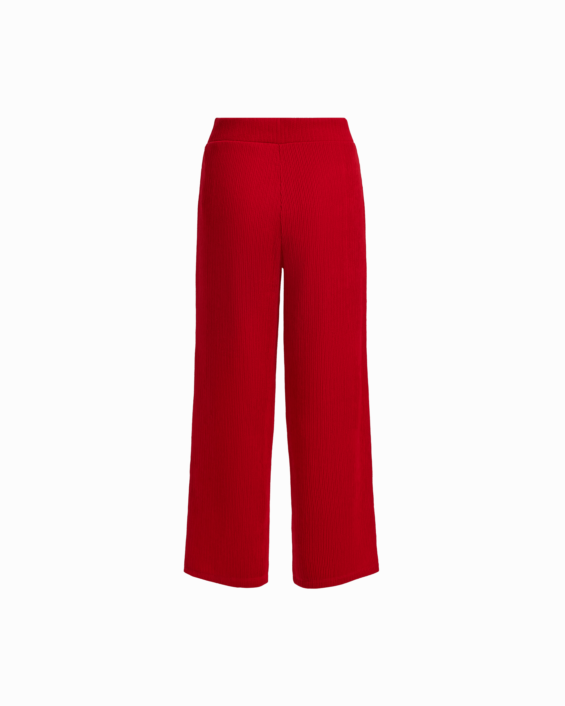 Anne Klein Wide Leg Crop Pull-On Pants with Wide Waistband in BEGONIA RED | Anne