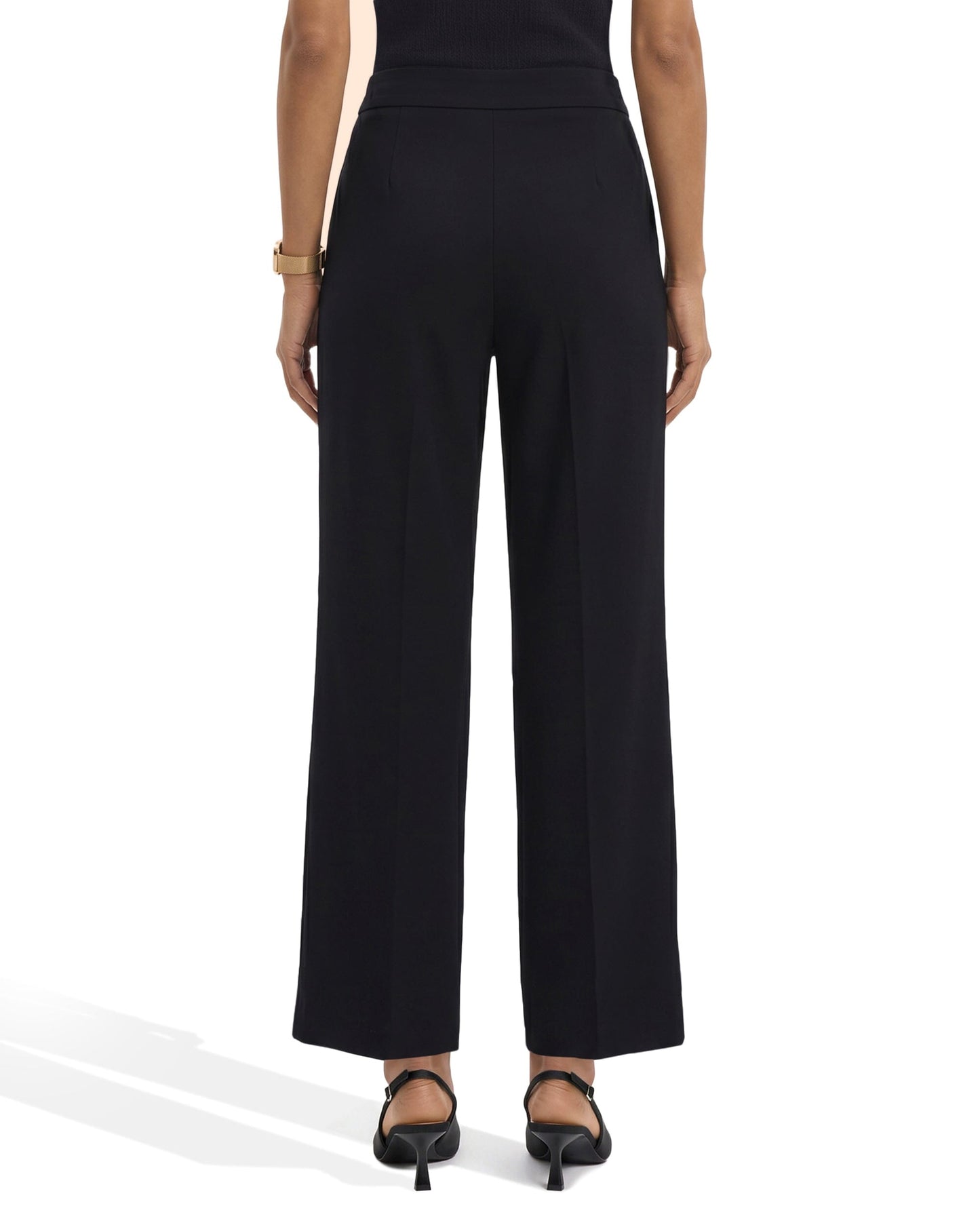 Anne Klein Wide Leg Crop Pull-On Pants in ANNE BLACK