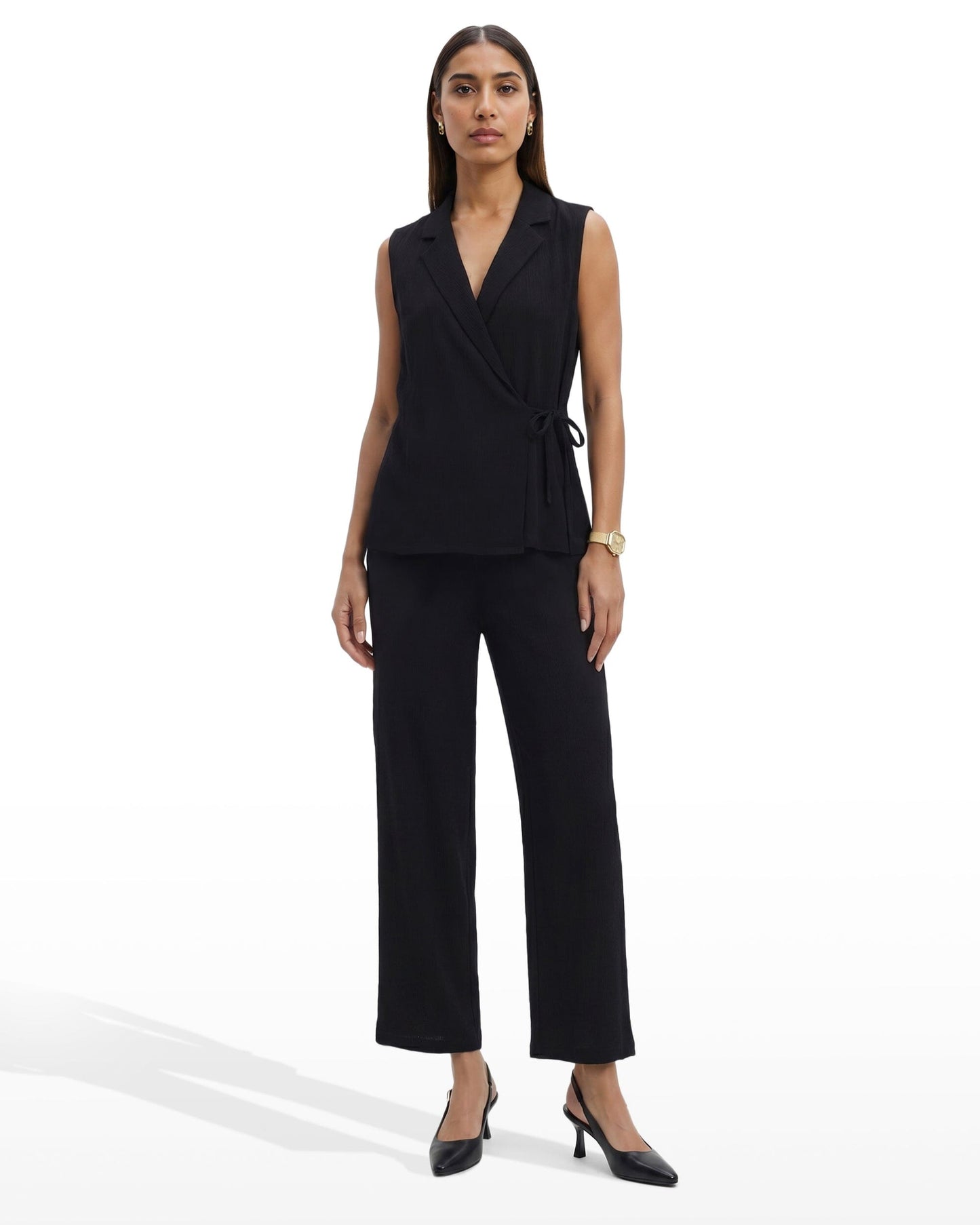 Anne Klein Wide Leg Crop Pull-On Pants in ANNE BLACK