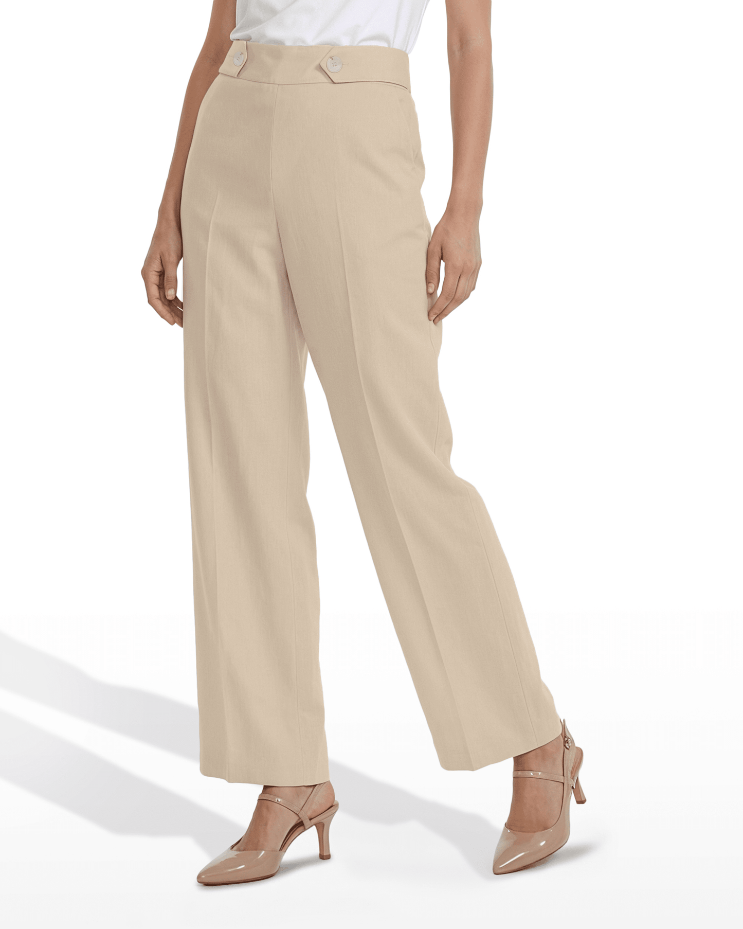 Anne Klein High-Rise Wide Leg Pull-On Trousers