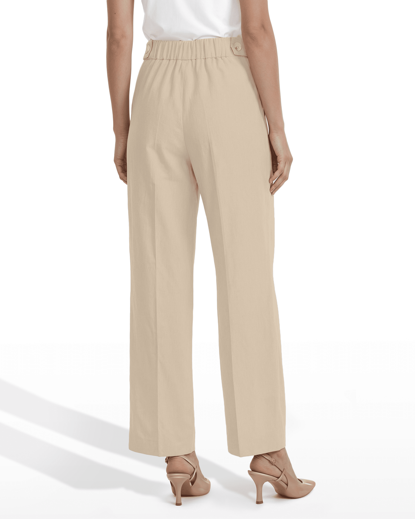 Anne Klein High-Rise Wide Leg Pull-On Trousers