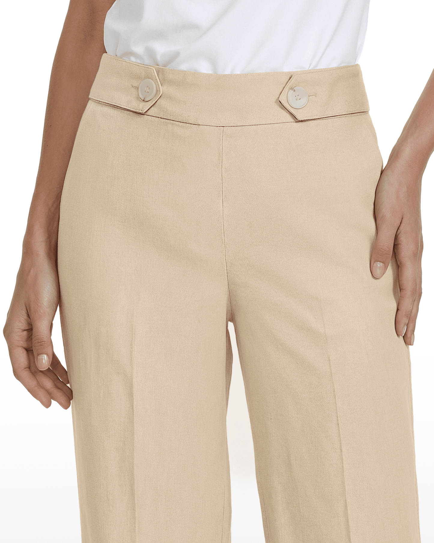 Anne Klein High-Rise Wide Leg Pull-On Trousers