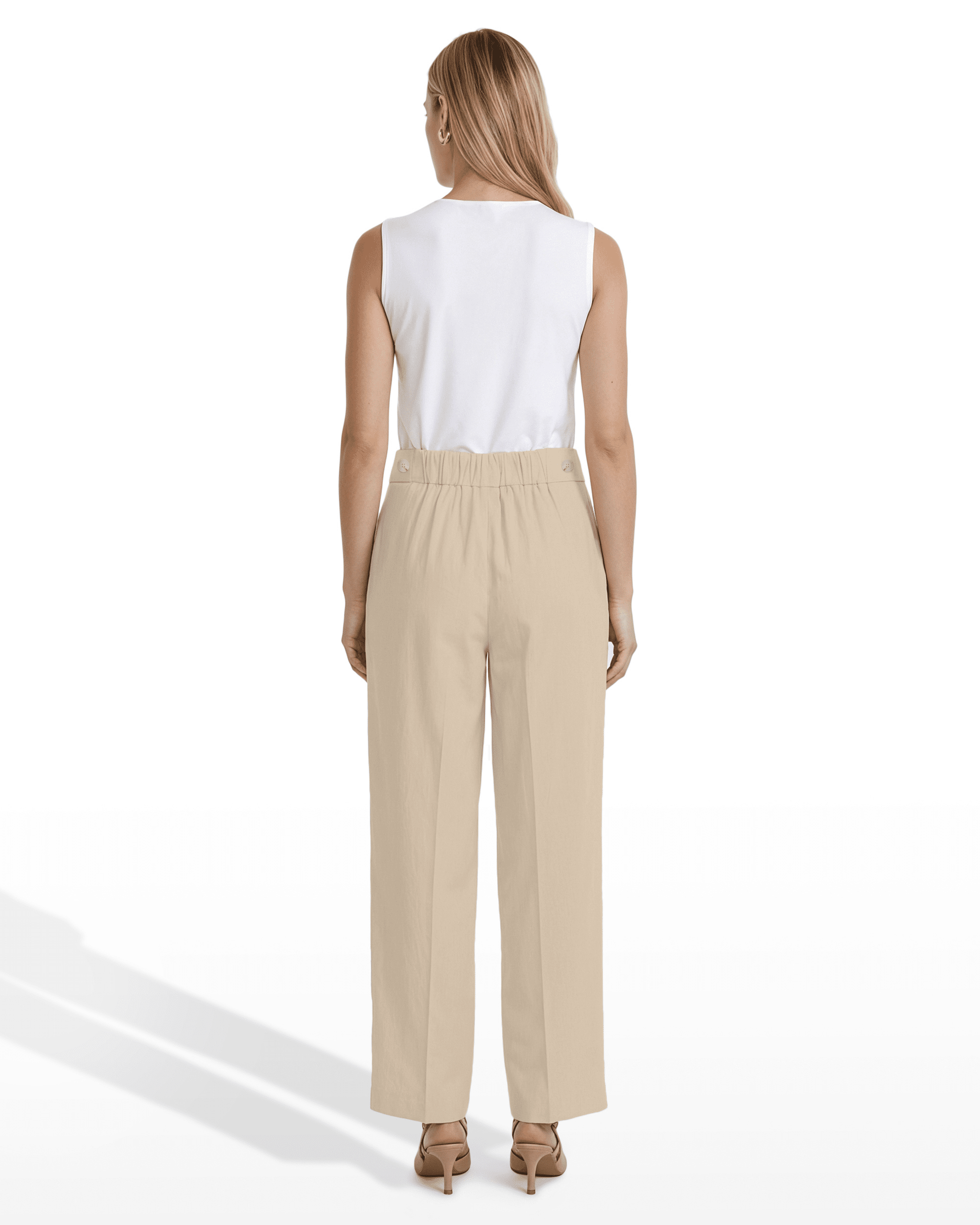 Anne Klein High-Rise Wide Leg Pull-On Trousers