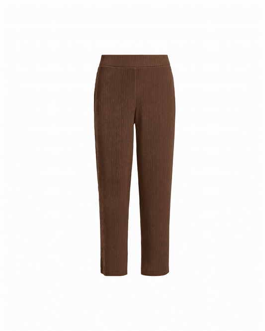 Anne Klein Wide Leg Crop Pants with Wide Waistband in MUSHROOM