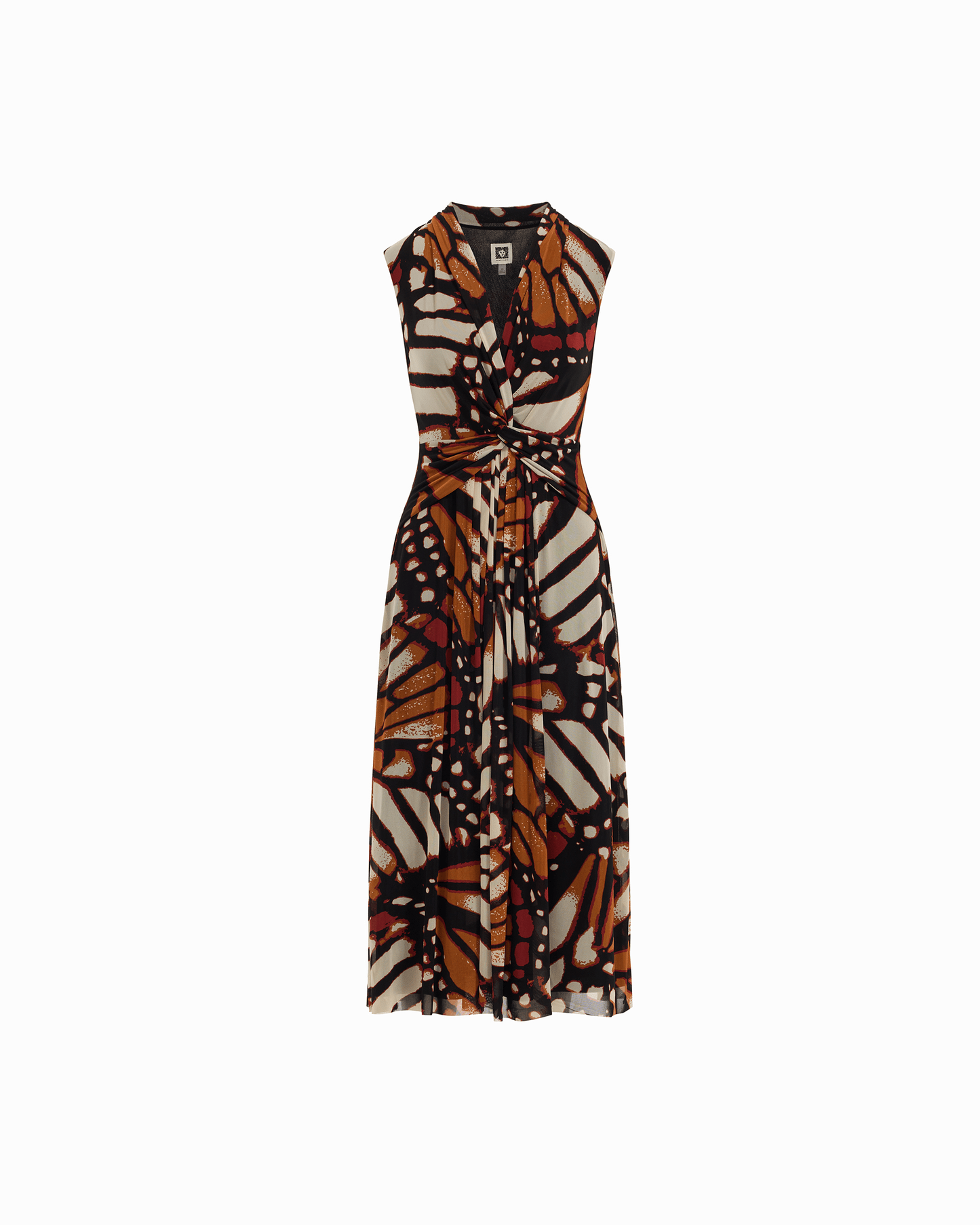 Anne Klein Sleeveless Twist-Detail V-Neck Midi Dress