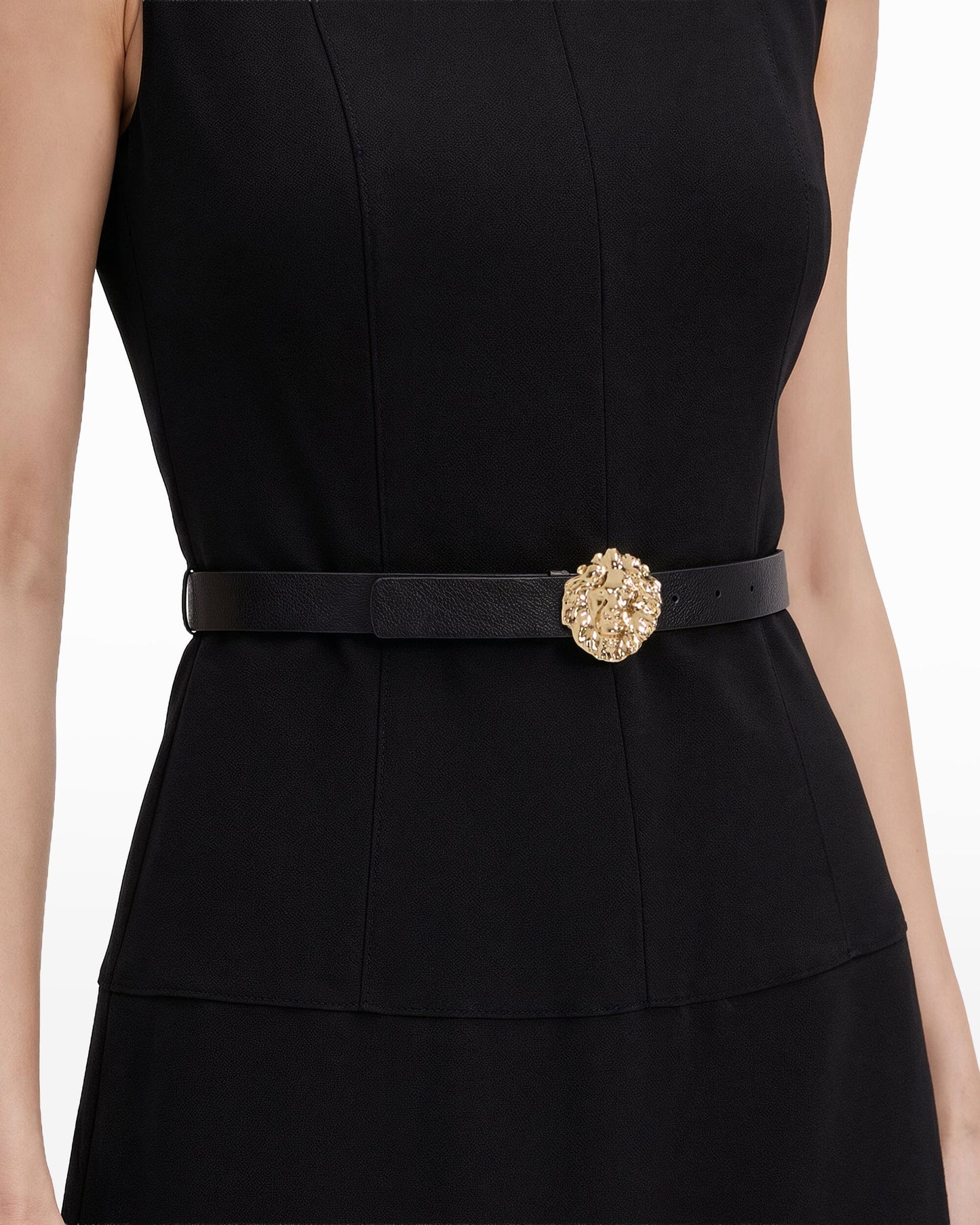 Anne Klein Cap Sleeve Belted Tiered Dress