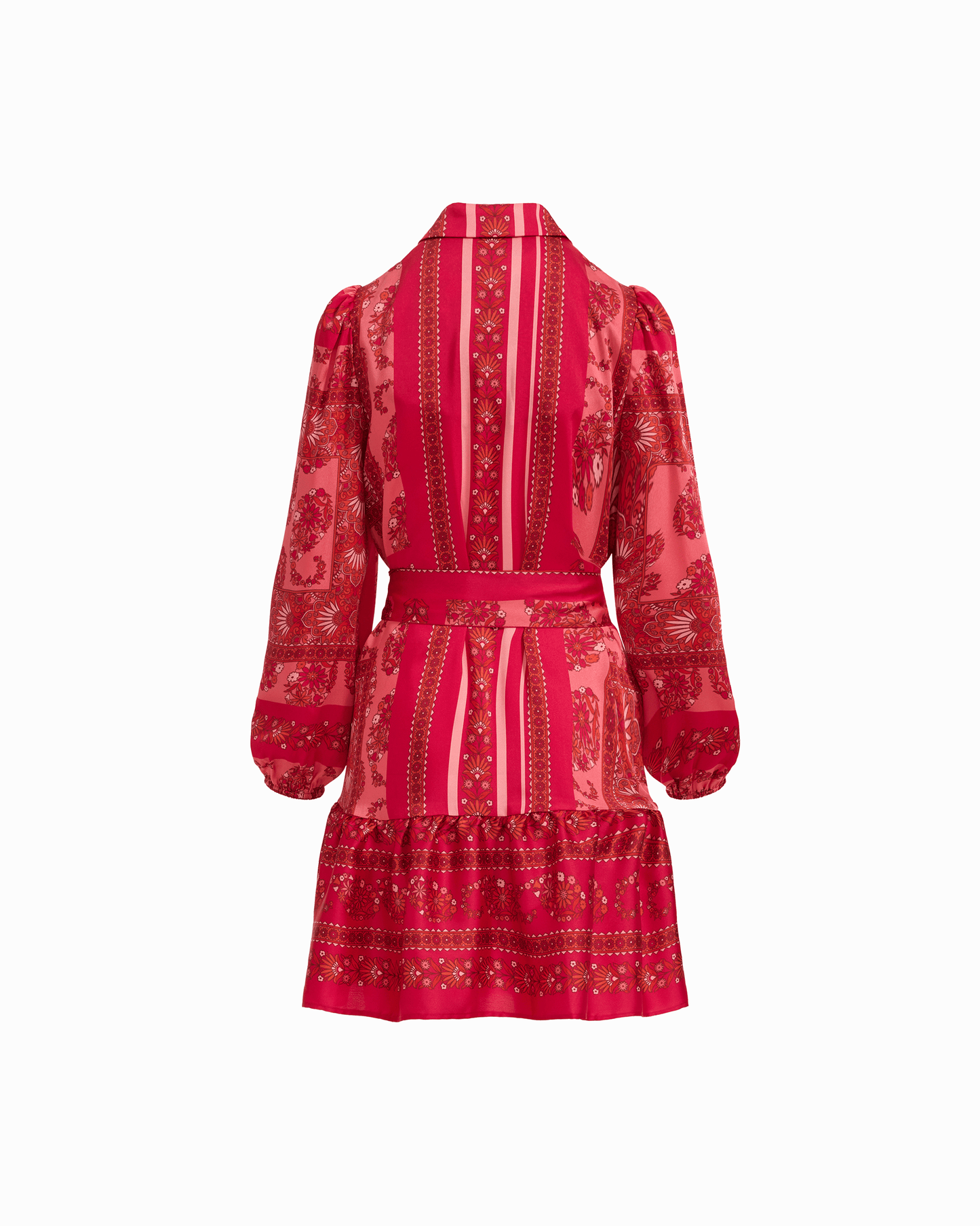 Anne Klein Tiered Collared Button-Front Long Sleeve Shirt Dress
