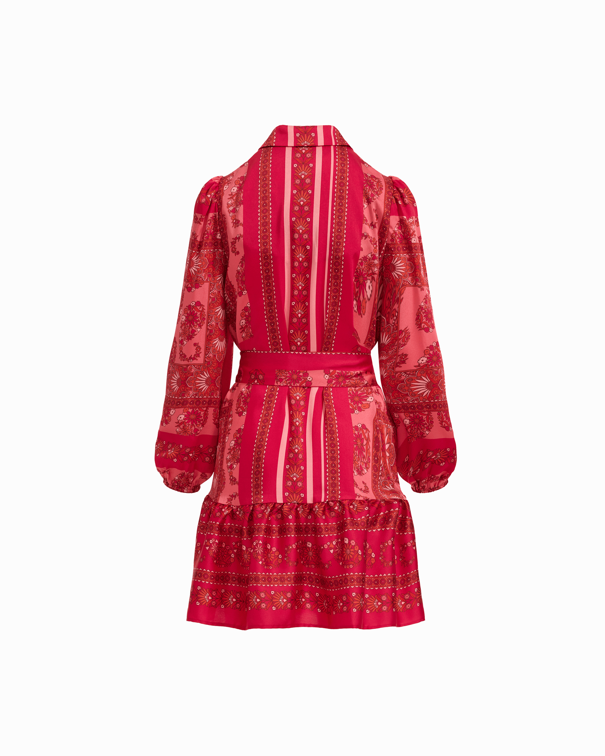 Anne Klein Tiered Collared Button-Front Long Sleeve Shirt Dress