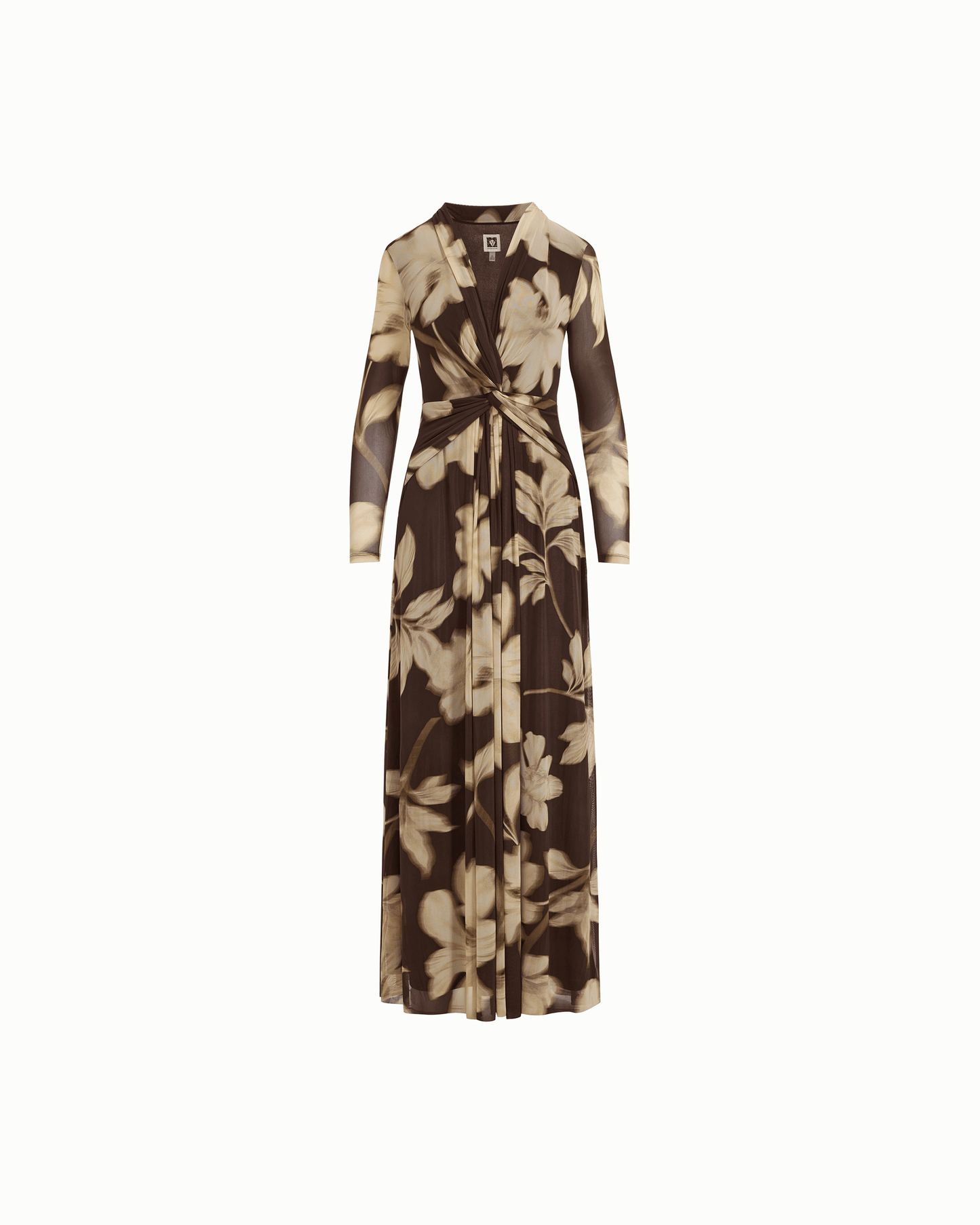 Anne Klein Petite Twist Front V-Neck Long Sleeve Maxi Dress