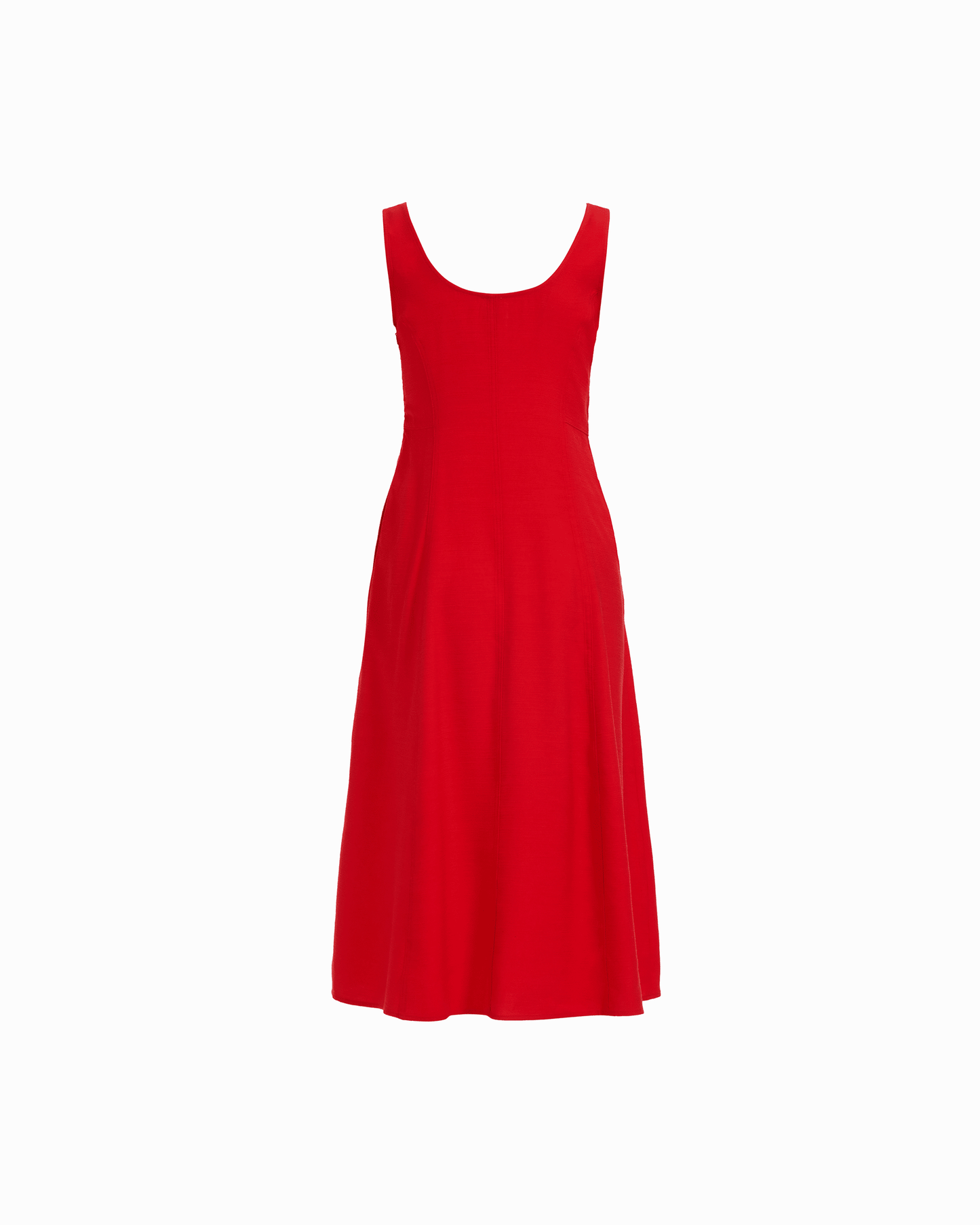 Anne Klein Sleeveless Square Neck Button Tank Dress in BEGONIA RED