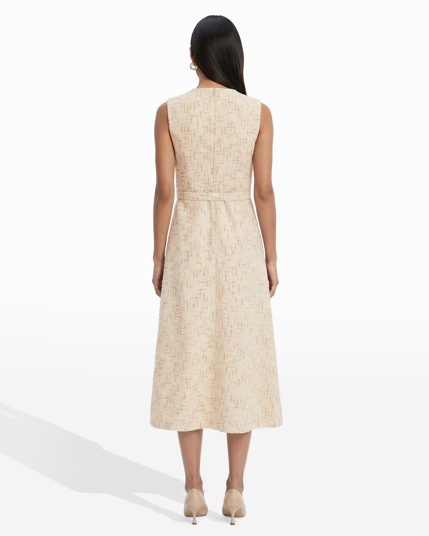 Anne Klein Rosette Detail A-line Midi Dress