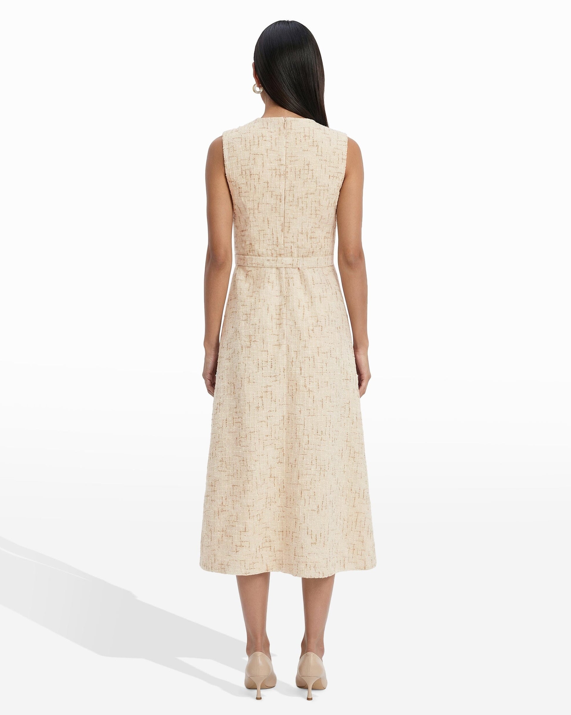 Anne Klein Rosette Detail A-line Midi Dress