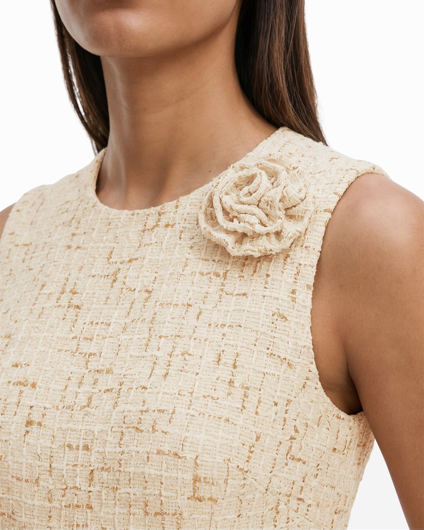 Anne Klein Rosette Detail A-line Midi Dress