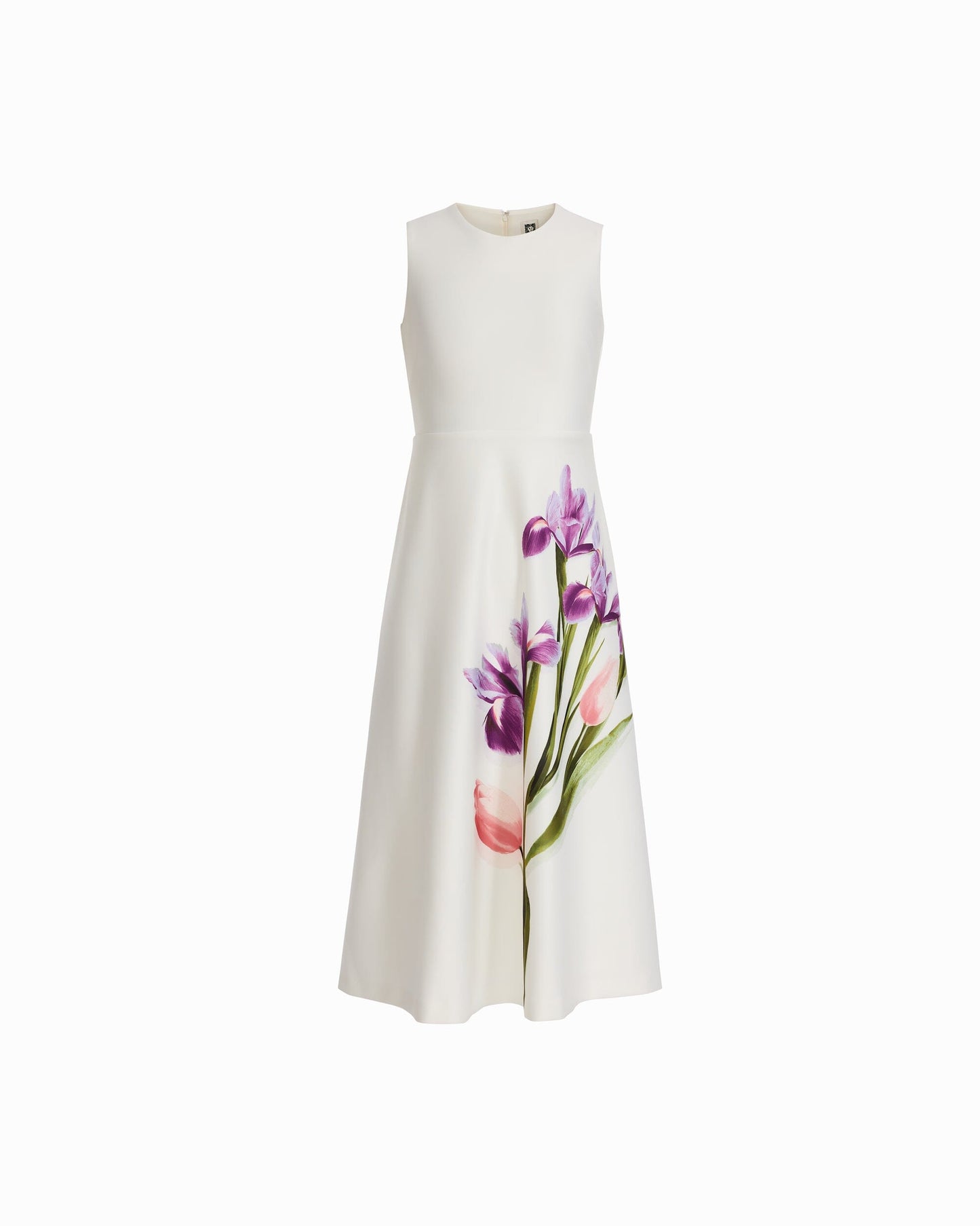 Anne Klein A-line Crew Neck Midi Dress