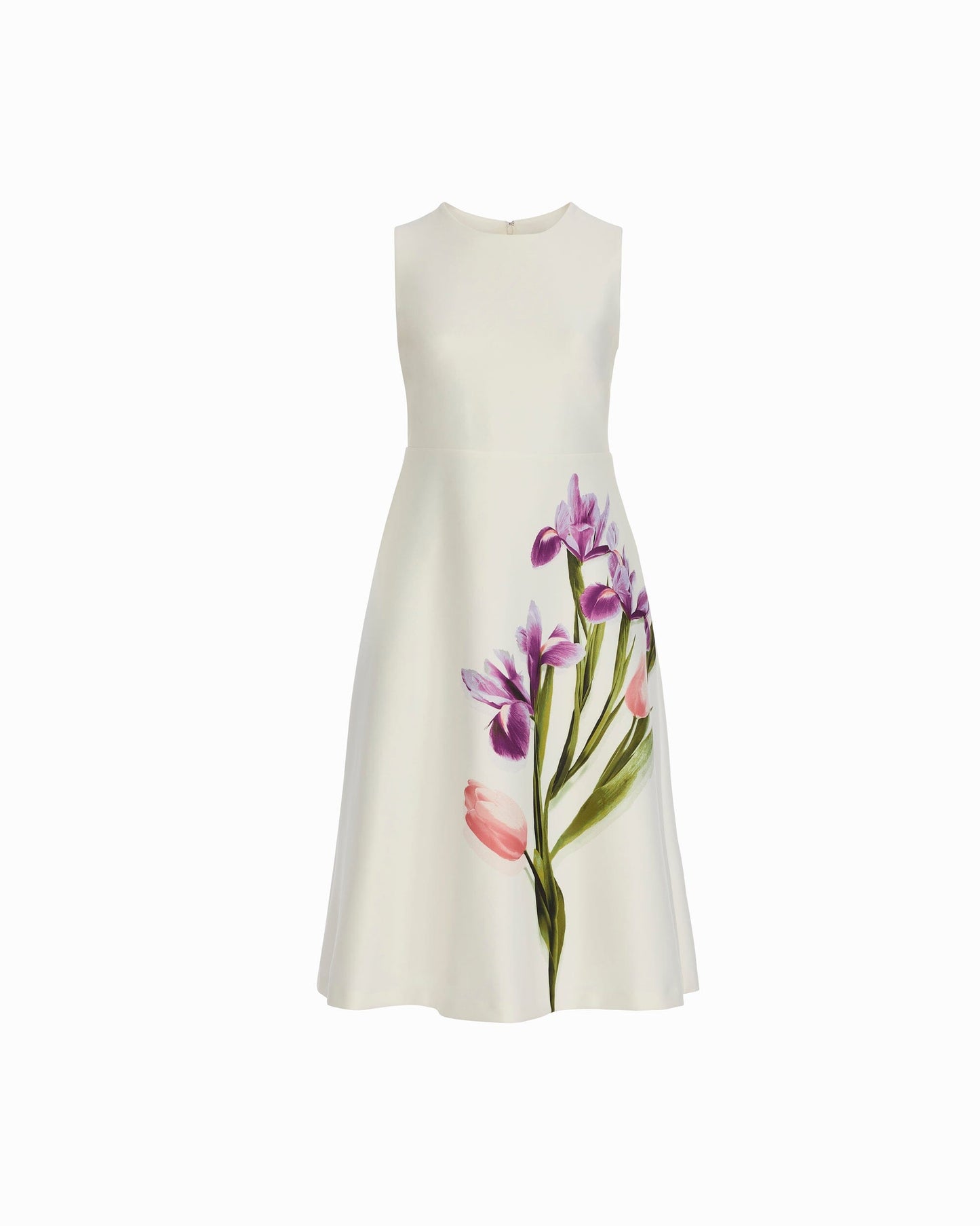 Anne Klein Crew Neck A-line Midi Dress