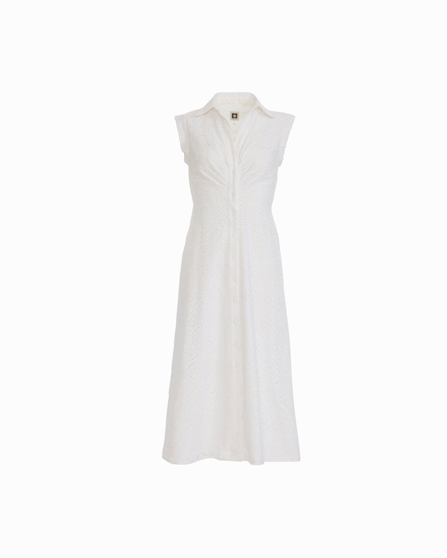 Anne Klein Pleated Bodice Shirt Dress