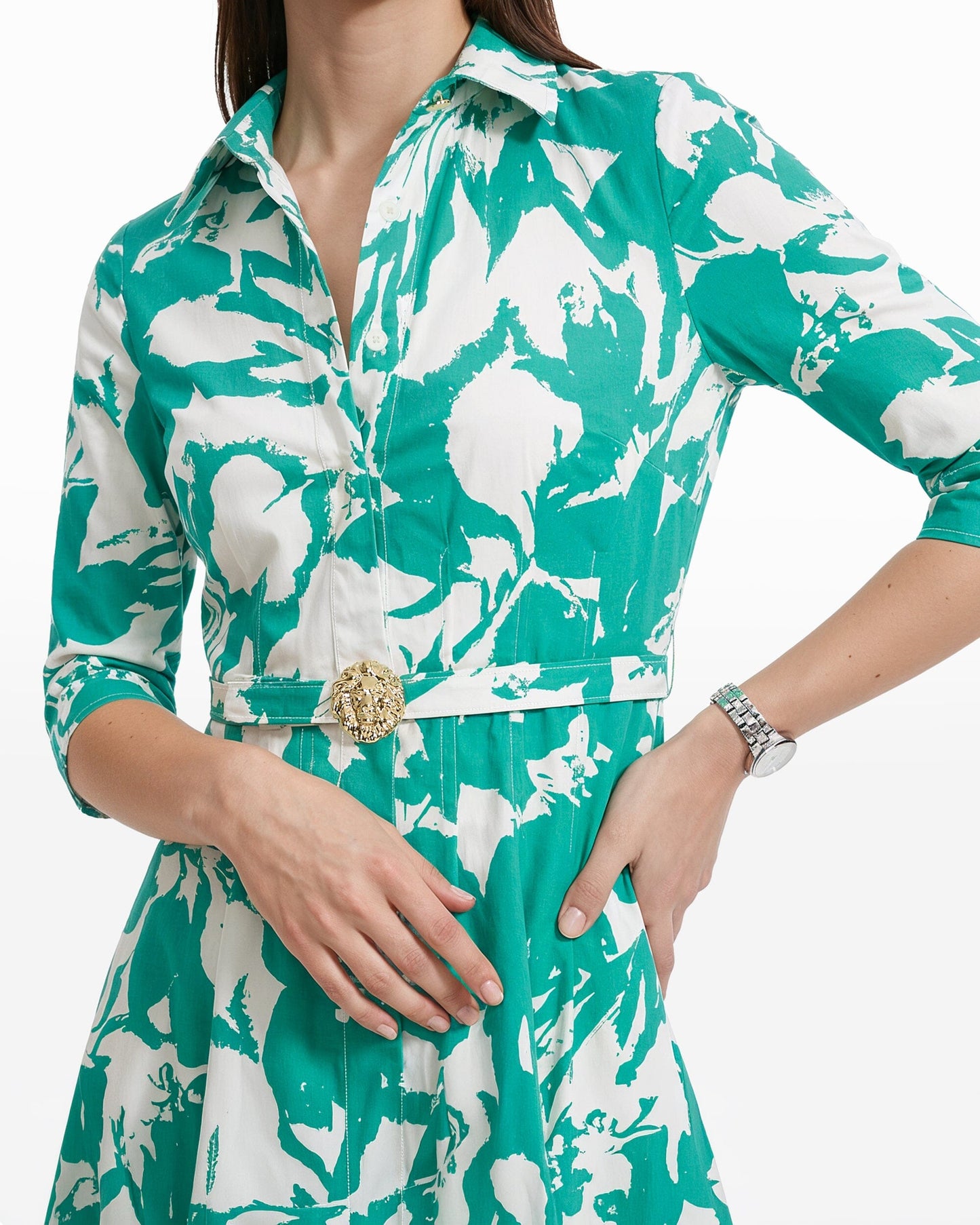 Anne Klein Waist Tucked Shirt Dress