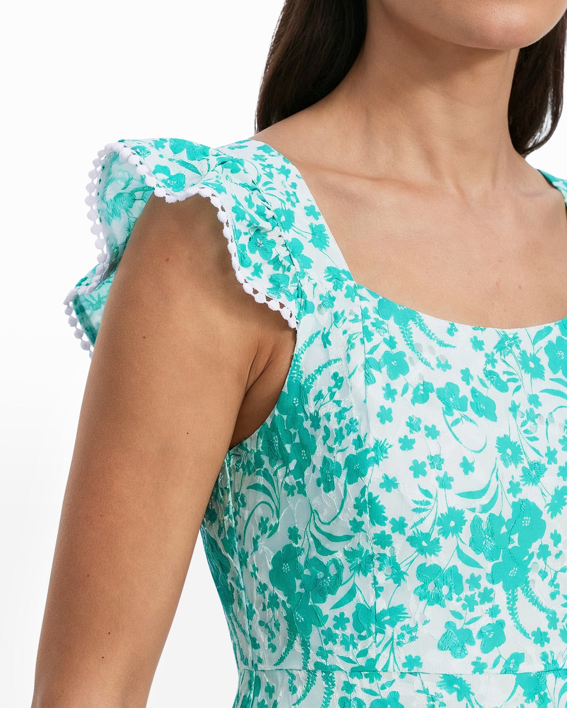 Anne Klein Ruffled Tiered Midi Length Dress