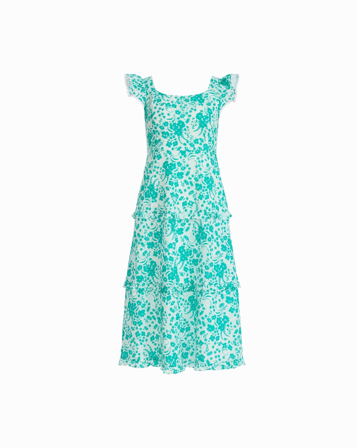 Anne Klein Ruffled Tiered Midi Length Dress