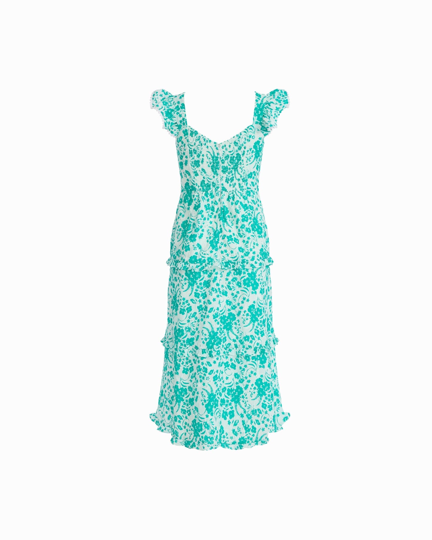 Anne Klein Ruffled Tiered Midi Length Dress