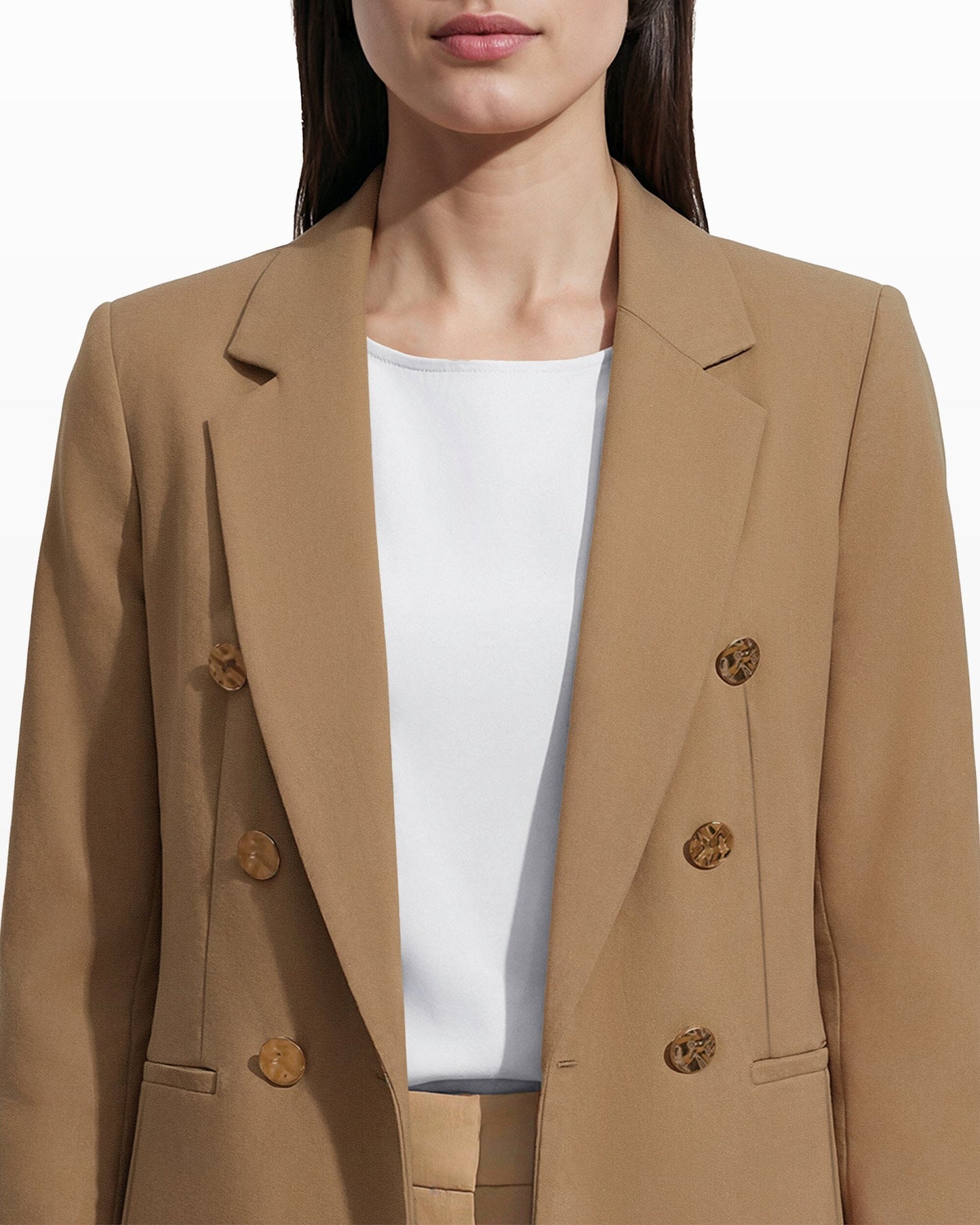 Anne Klein Double-Breasted Blazer with Welt Pockets