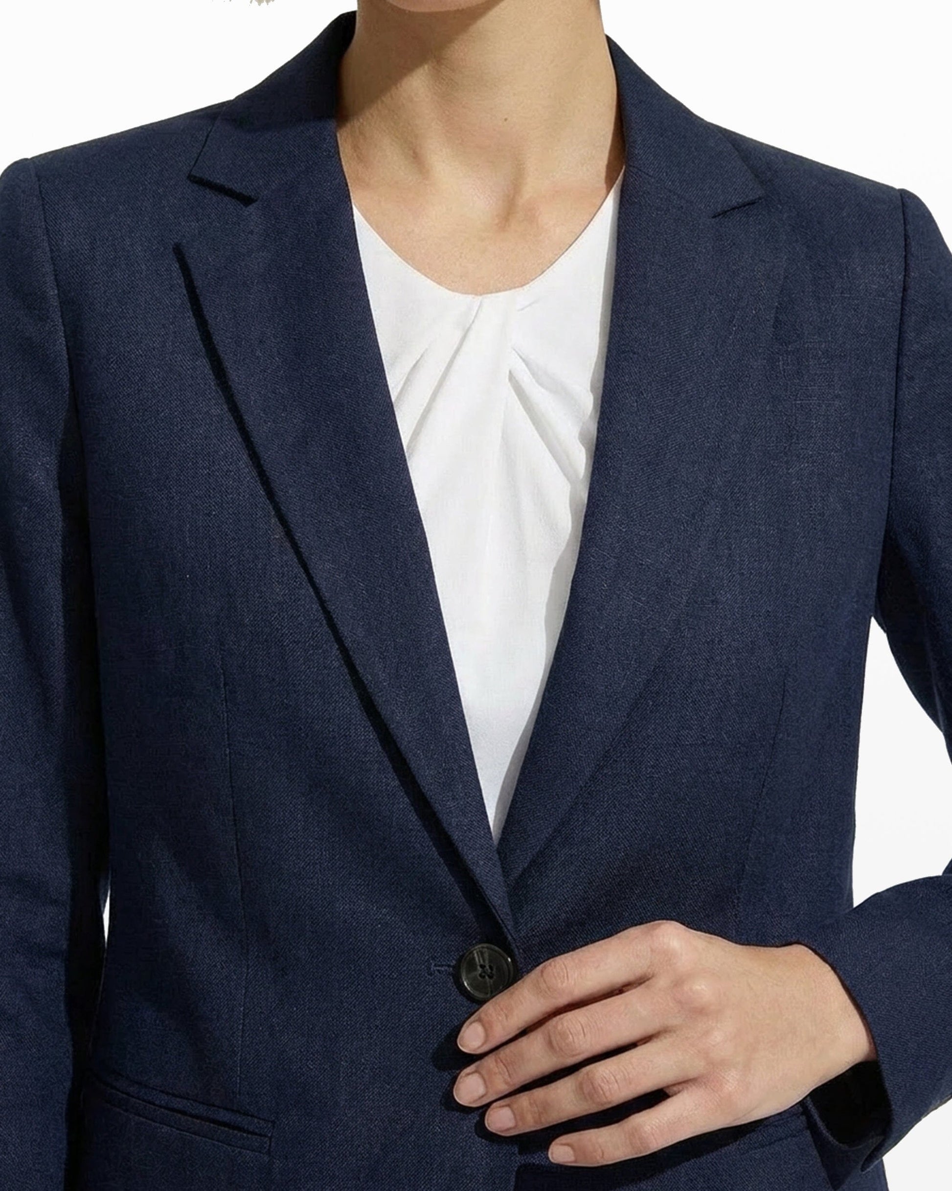 Anne Klein One-Button Linen Blend Jacket