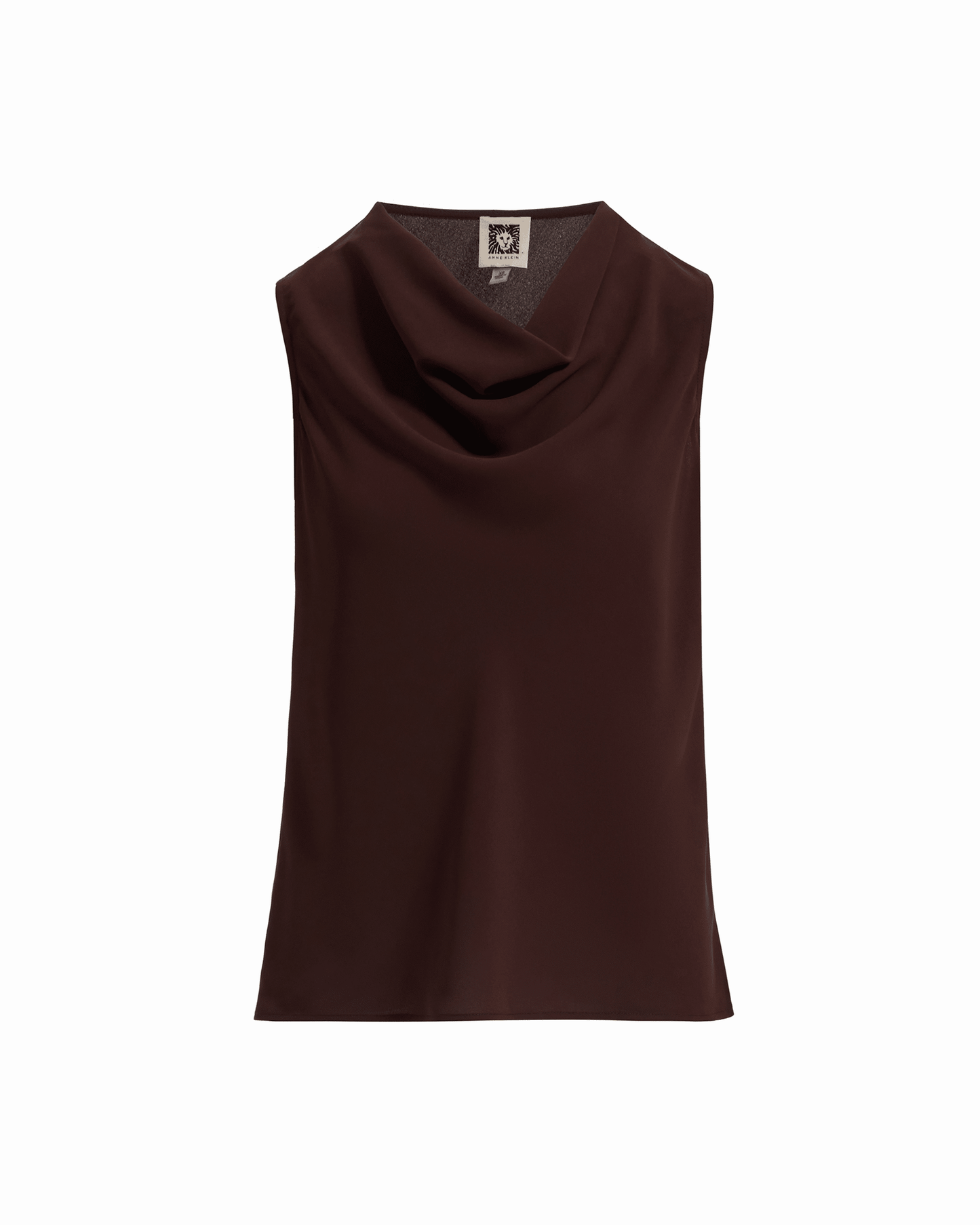 Anne Klein Sleeveless Cowl Neck Blouse in DARK CHOCOLATE
