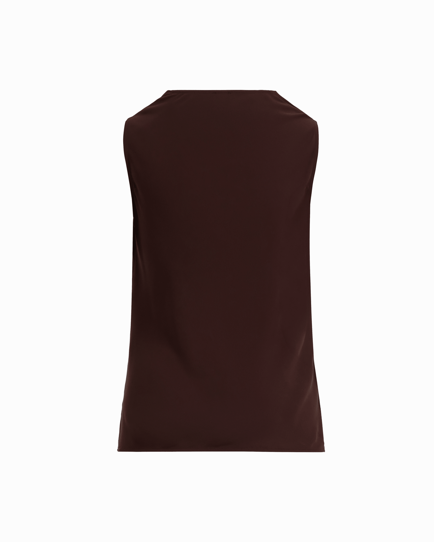 Anne Klein Sleeveless Cowl Neck Blouse in DARK CHOCOLATE